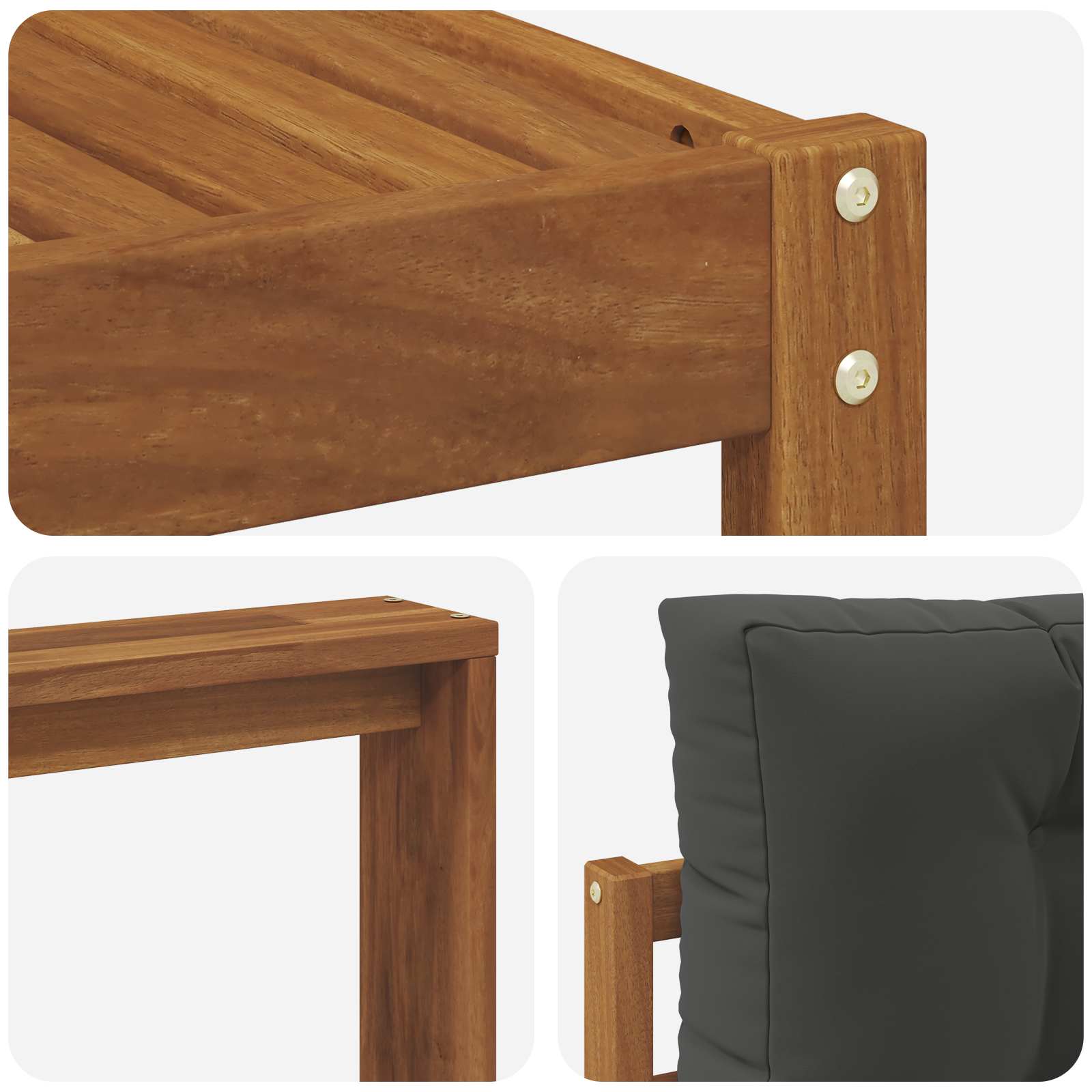 Outdoor-Sofagarnitur mit Kissen 7 pcs Natur und Anthrazit
