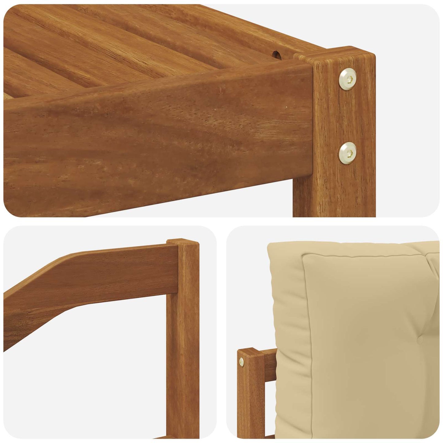 Outdoor-Sofagarnitur mit Kissen 7 pcs Natur und Beige