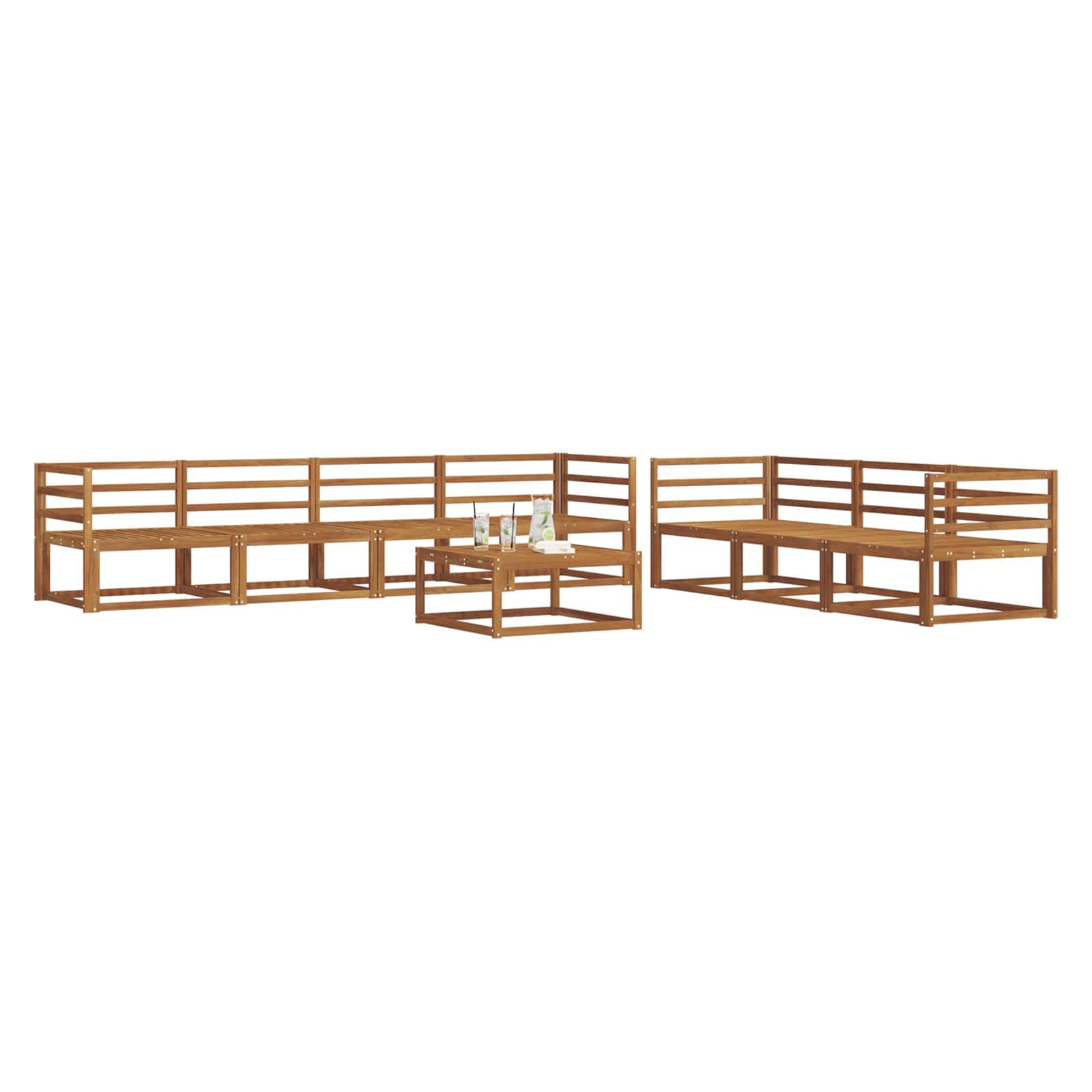 Outdoor-Sofagarnitur 8 pcs Natur Massivholz Akazie