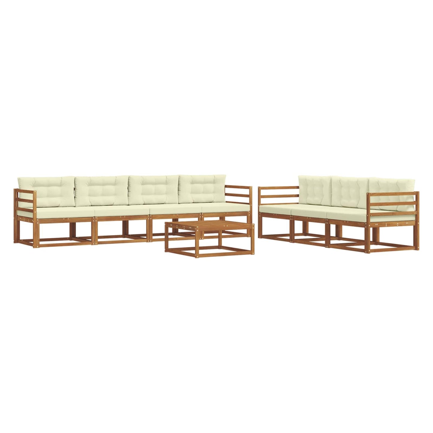 Outdoor-Sofagarnitur mit Kissen 8 pcs Natur und Creme