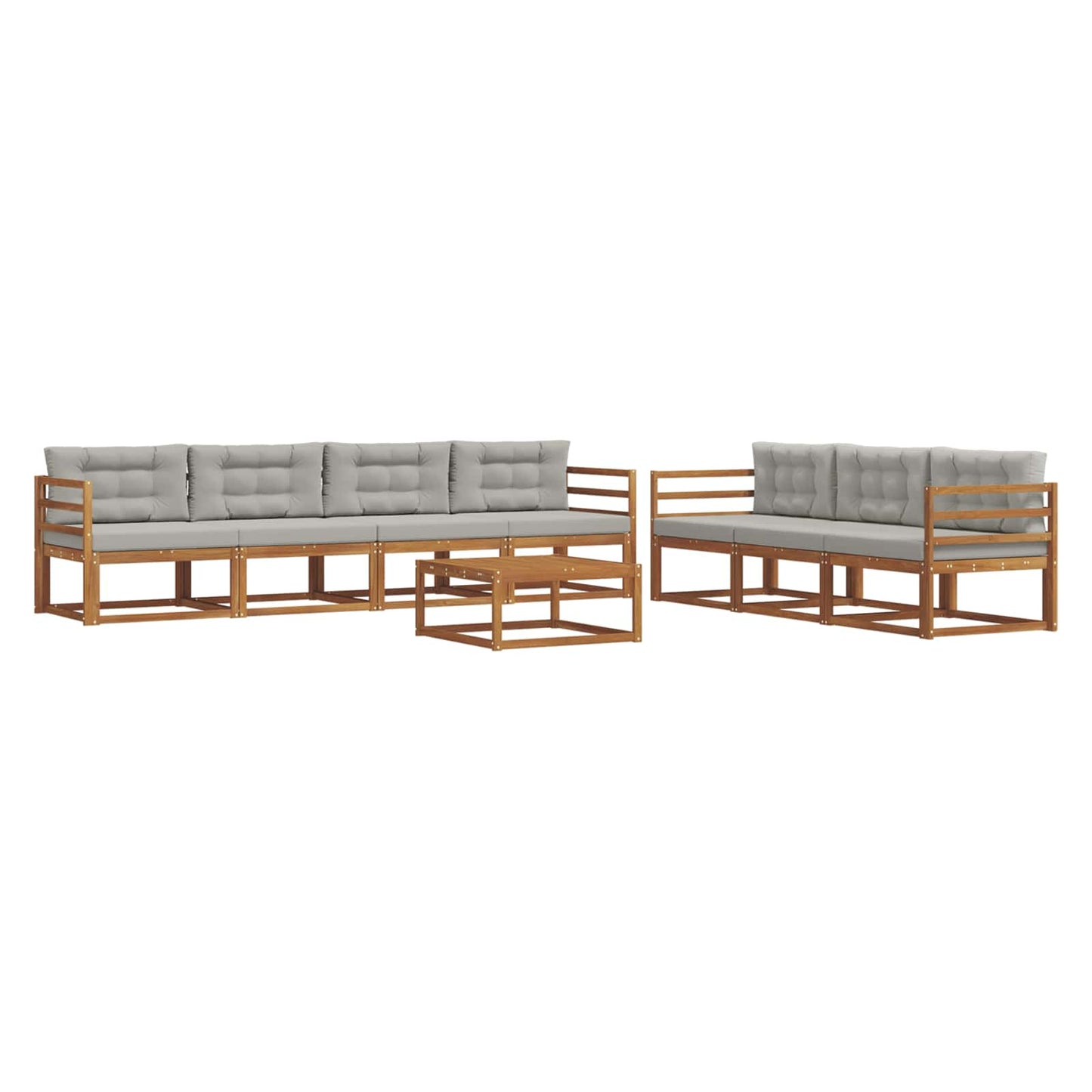 Outdoor-Sofagarnitur mit Kissen 8 pcs Natürlich und Hellgrau