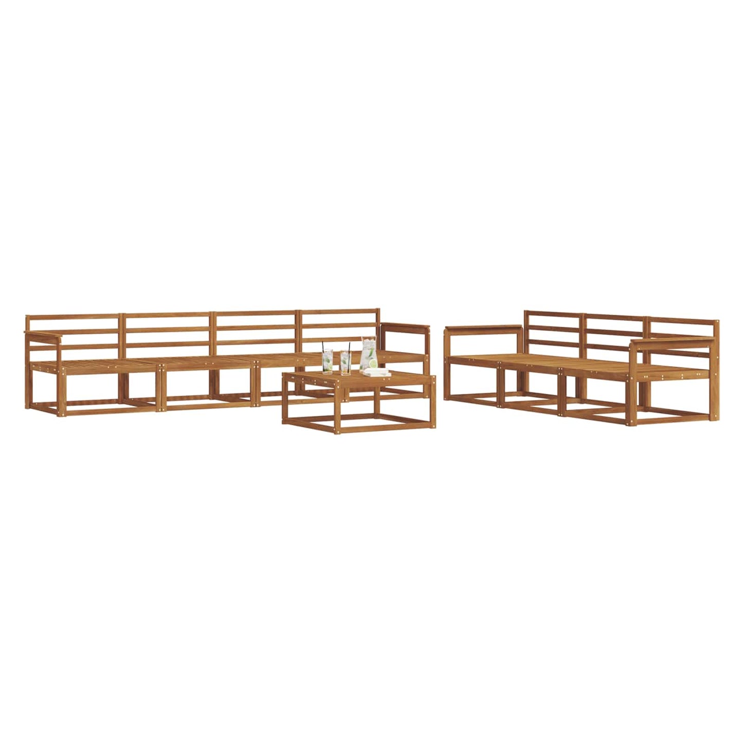 Outdoor-Sofagarnitur 8 pcs Natur Massivholz Akazie