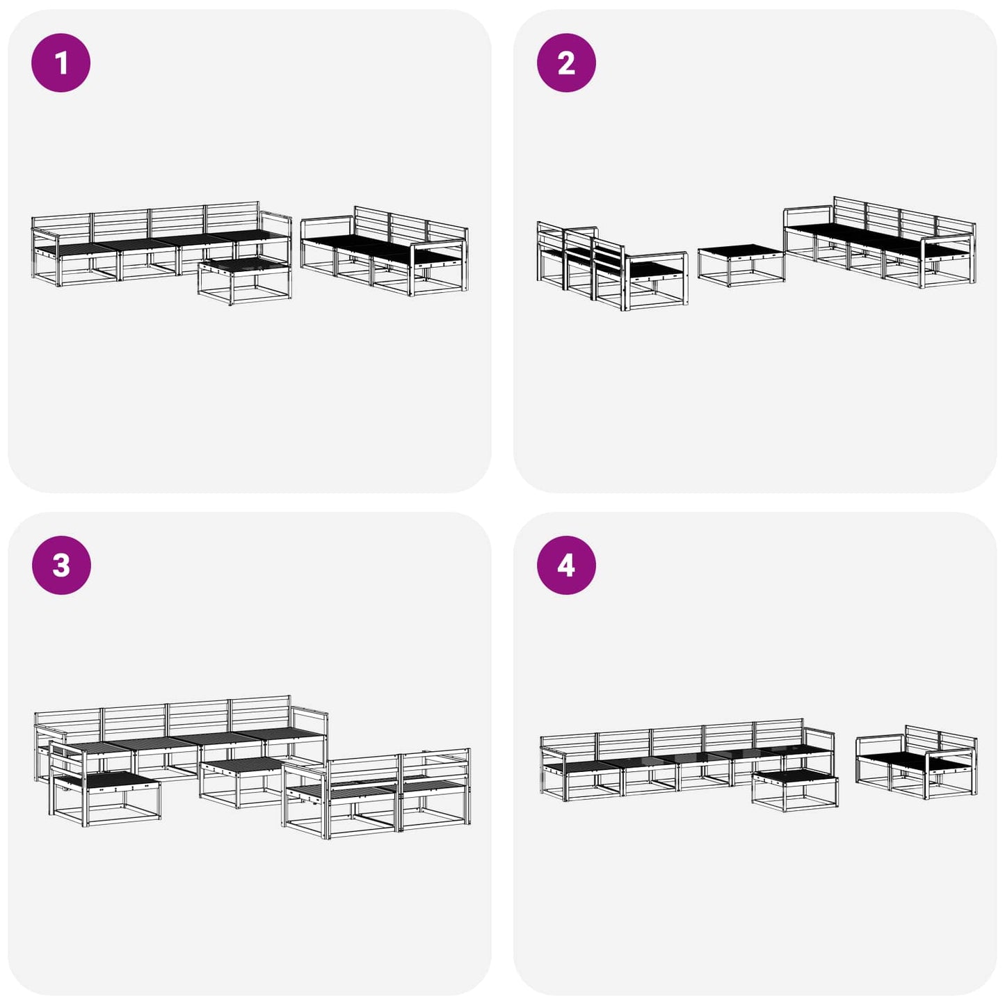 Outdoor-Sofagarnitur 8 pcs Natur Massivholz Akazie