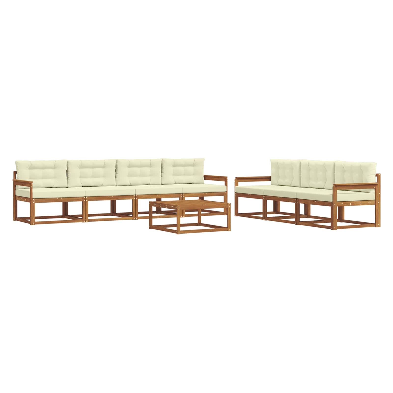Outdoor-Sofagarnitur mit Kissen 8 pcs Natur und Creme