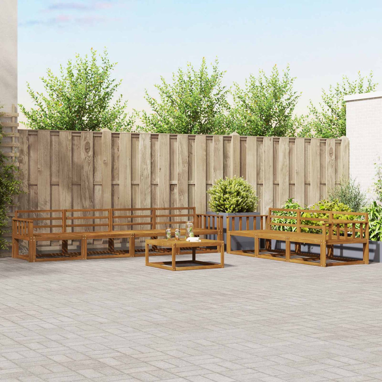 Outdoor-Sofagarnitur 8 pcs Natur Massivholz Akazie