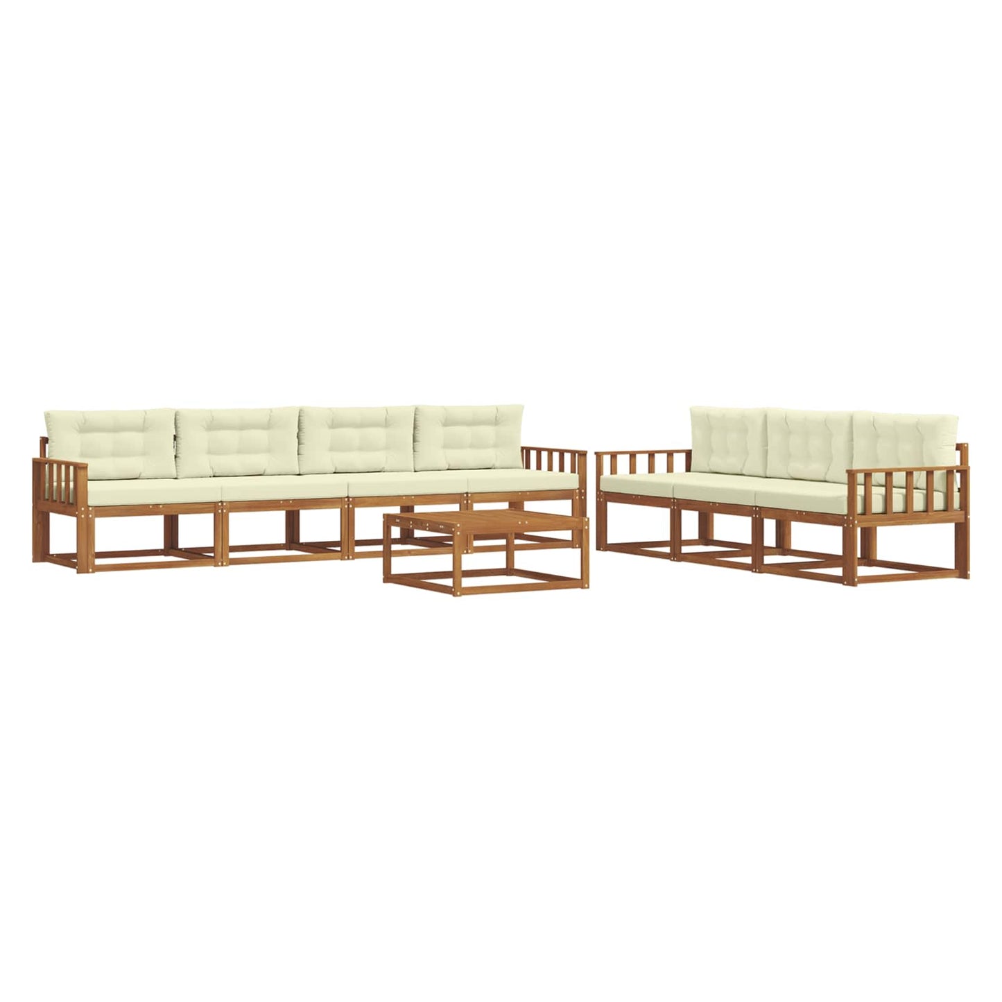 Outdoor-Sofagarnitur mit Kissen 8 pcs Natur und Creme