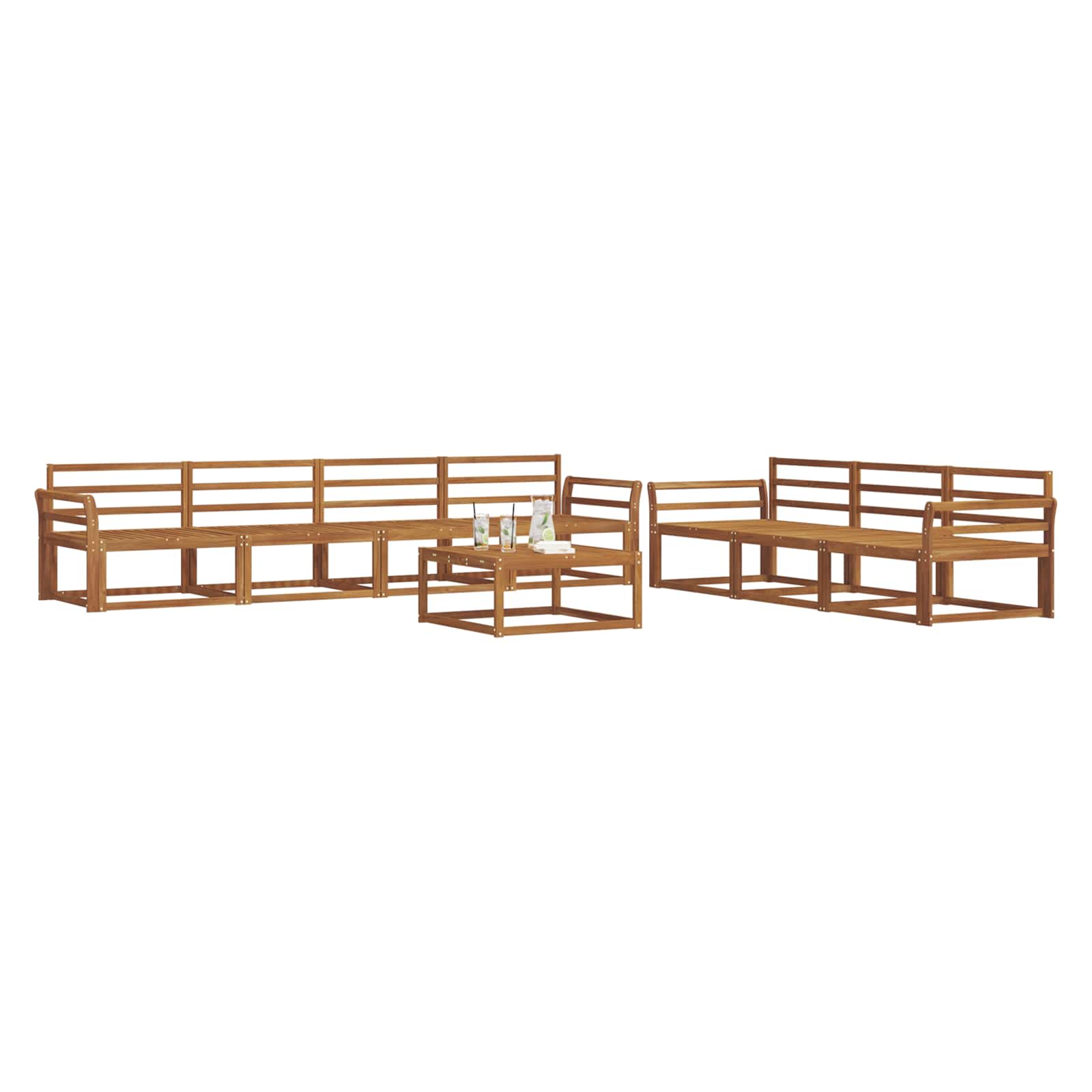 Outdoor-Sofagarnitur 8 pcs Natur Massivholz Akazie