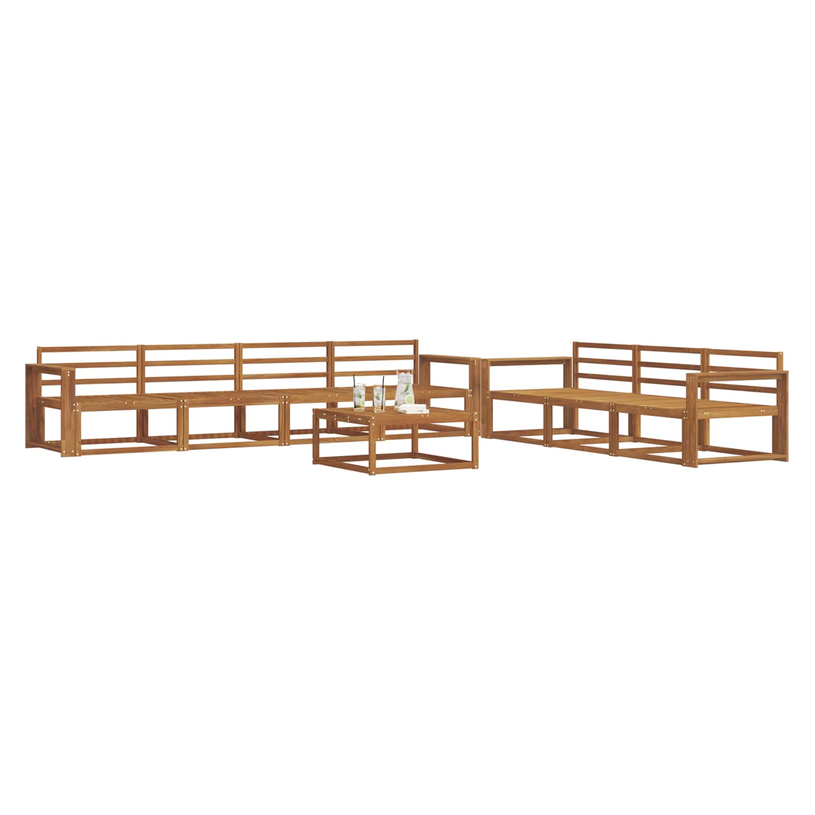 Outdoor-Sofagarnitur 8 pcs Natur Massivholz Akazie