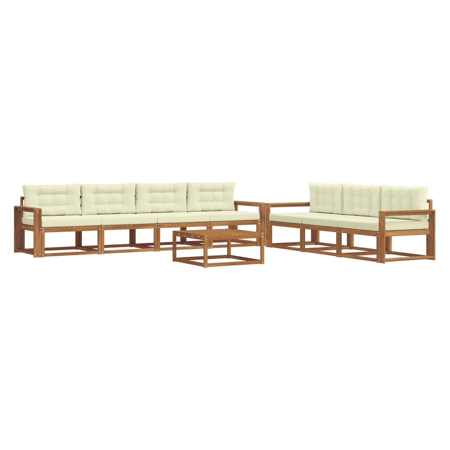 Outdoor-Sofagarnitur mit Kissen 8 pcs Natur und Creme
