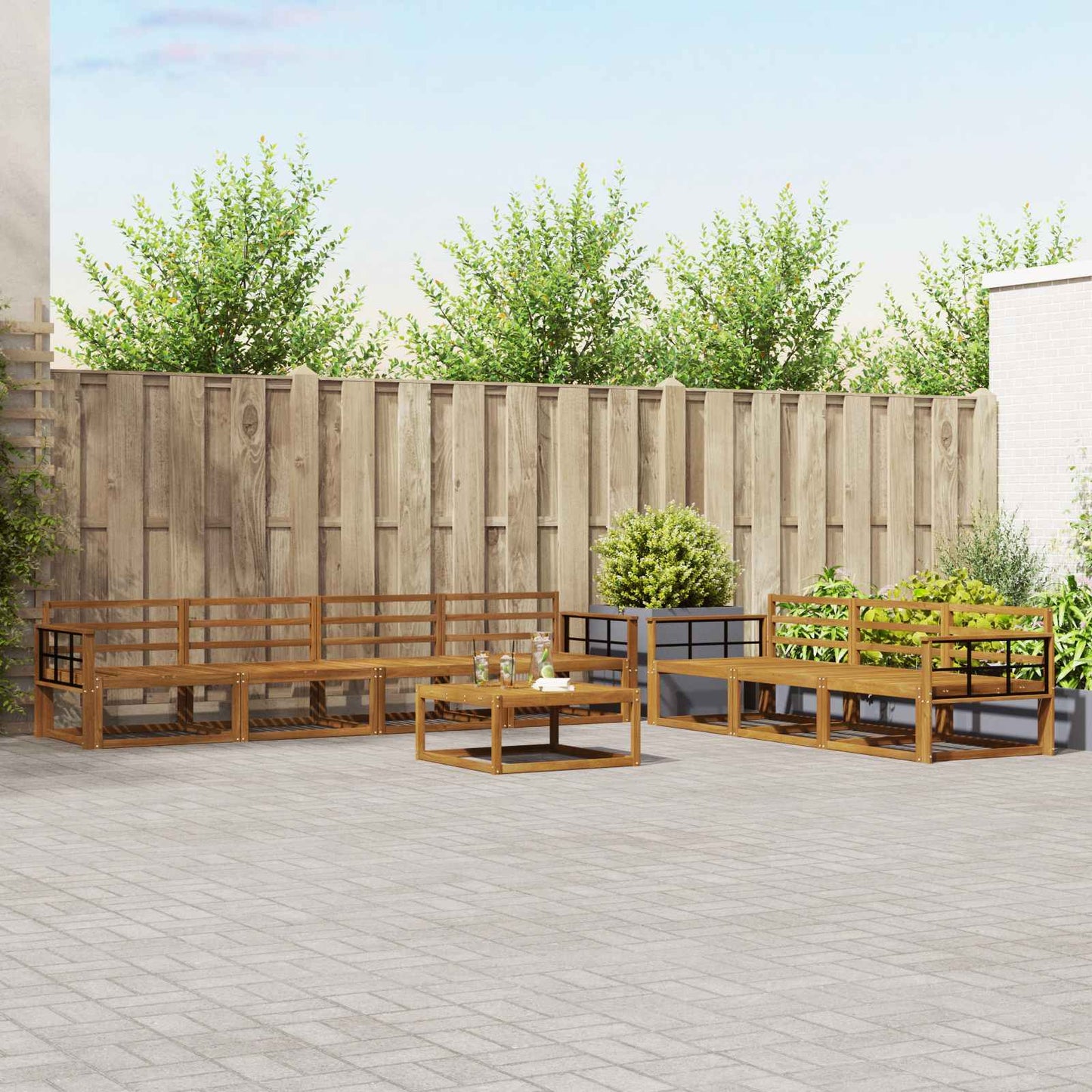Outdoor-Sofagarnitur 8 pcs Natur Massivholz Akazie