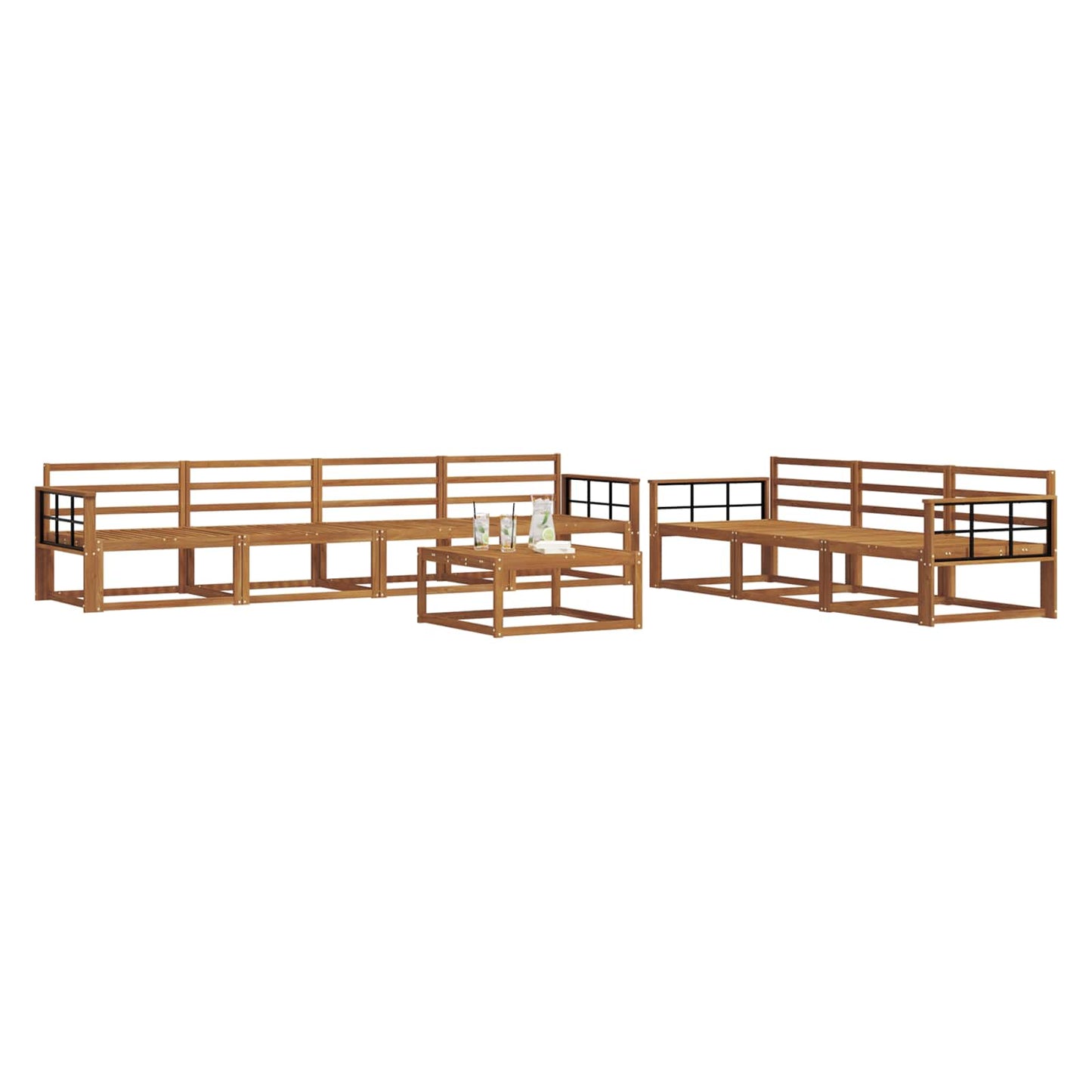 Outdoor-Sofagarnitur 8 pcs Natur Massivholz Akazie