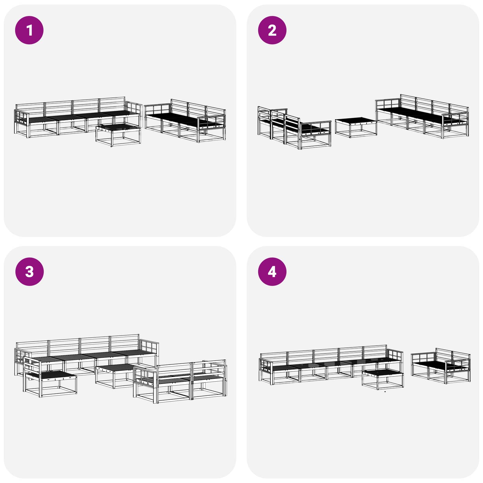 Outdoor-Sofagarnitur 8 pcs Natur Massivholz Akazie