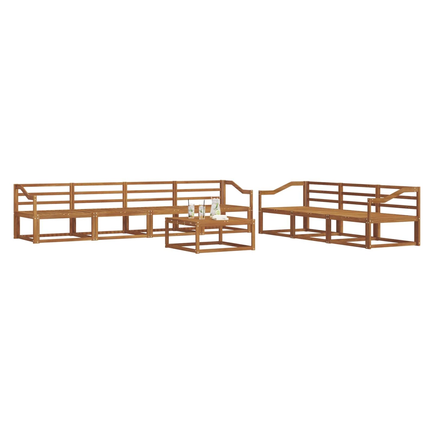 Outdoor-Sofagarnitur 8 pcs Natur Massivholz Akazie