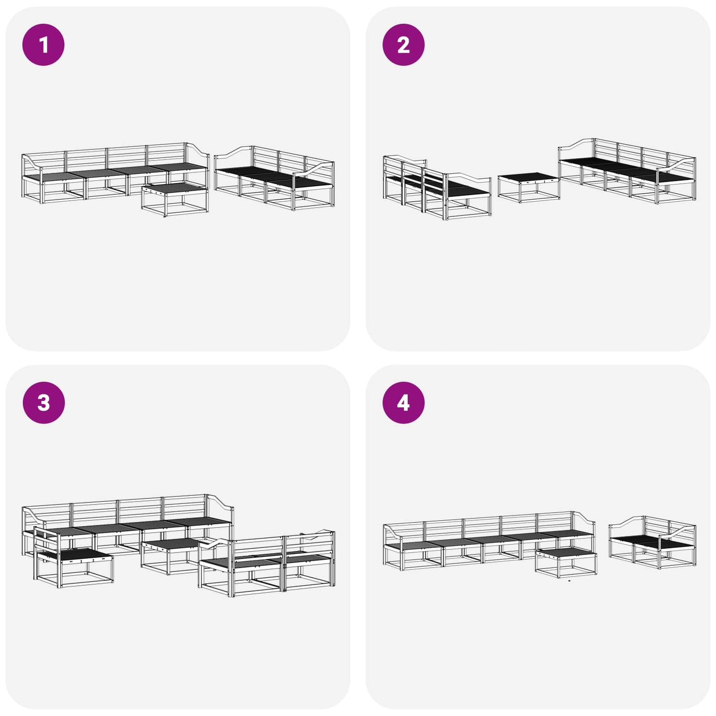 Outdoor-Sofagarnitur 8 pcs Natur Massivholz Akazie