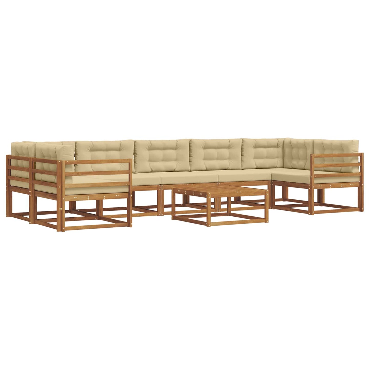Outdoor-Sofagarnitur mit Kissen 8 pcs Natur und Beige