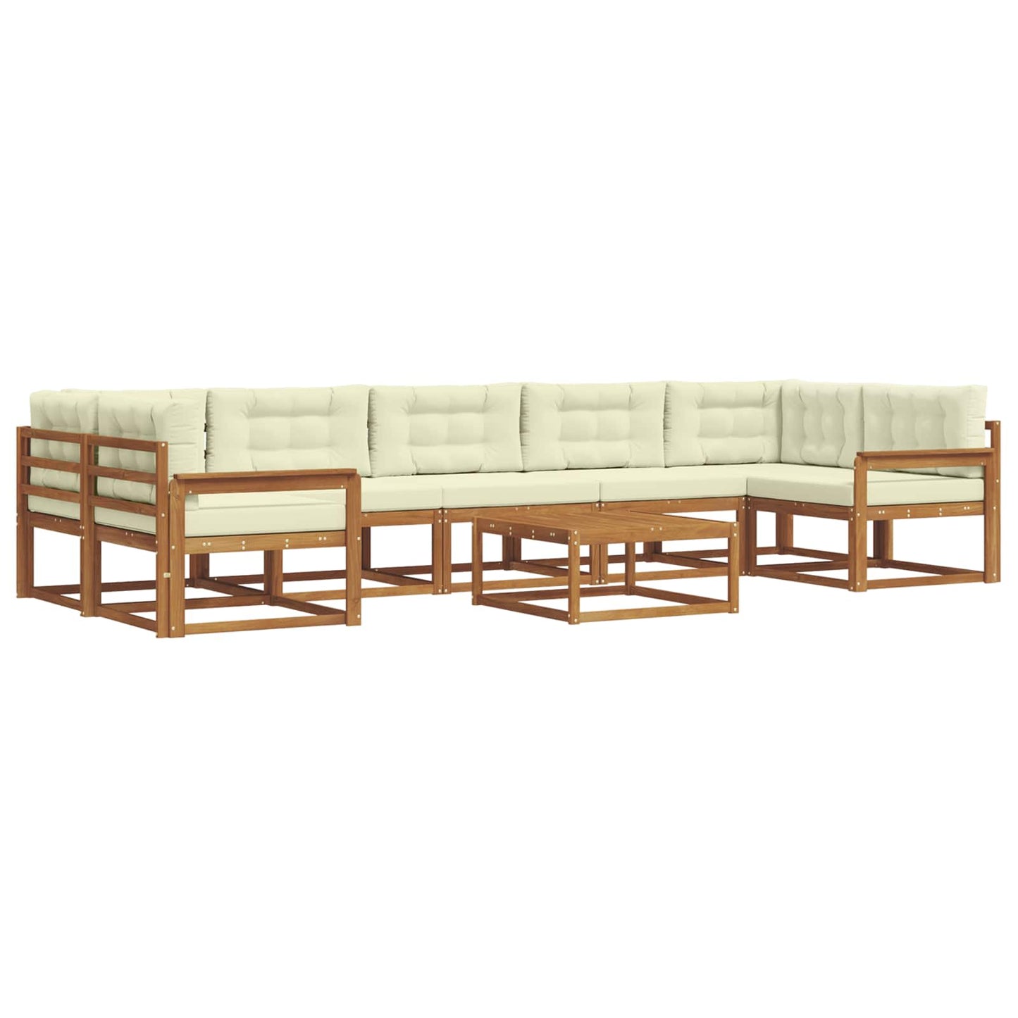 Outdoor-Sofagarnitur mit Kissen 8 pcs Natur und Creme