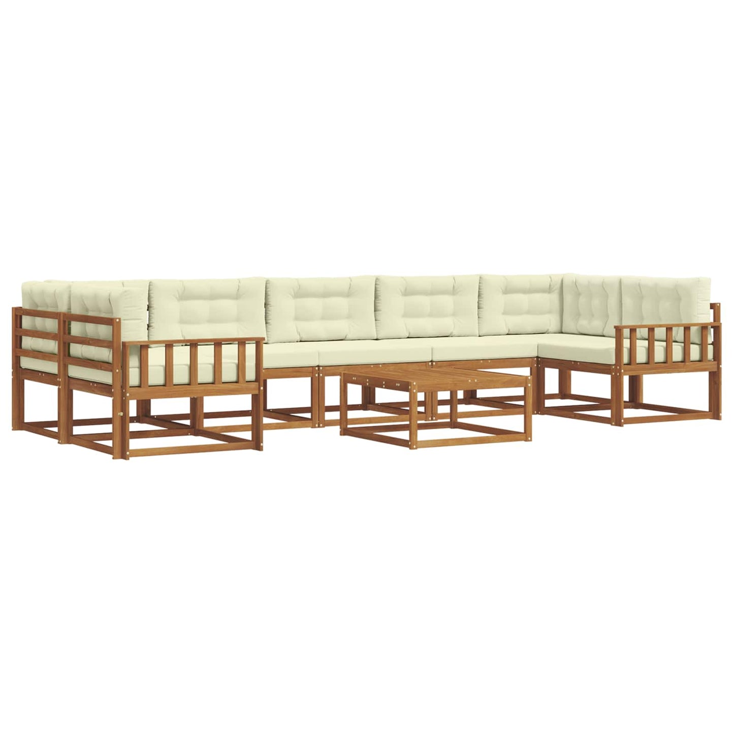 Outdoor-Sofagarnitur mit Kissen 8 pcs Natur und Creme
