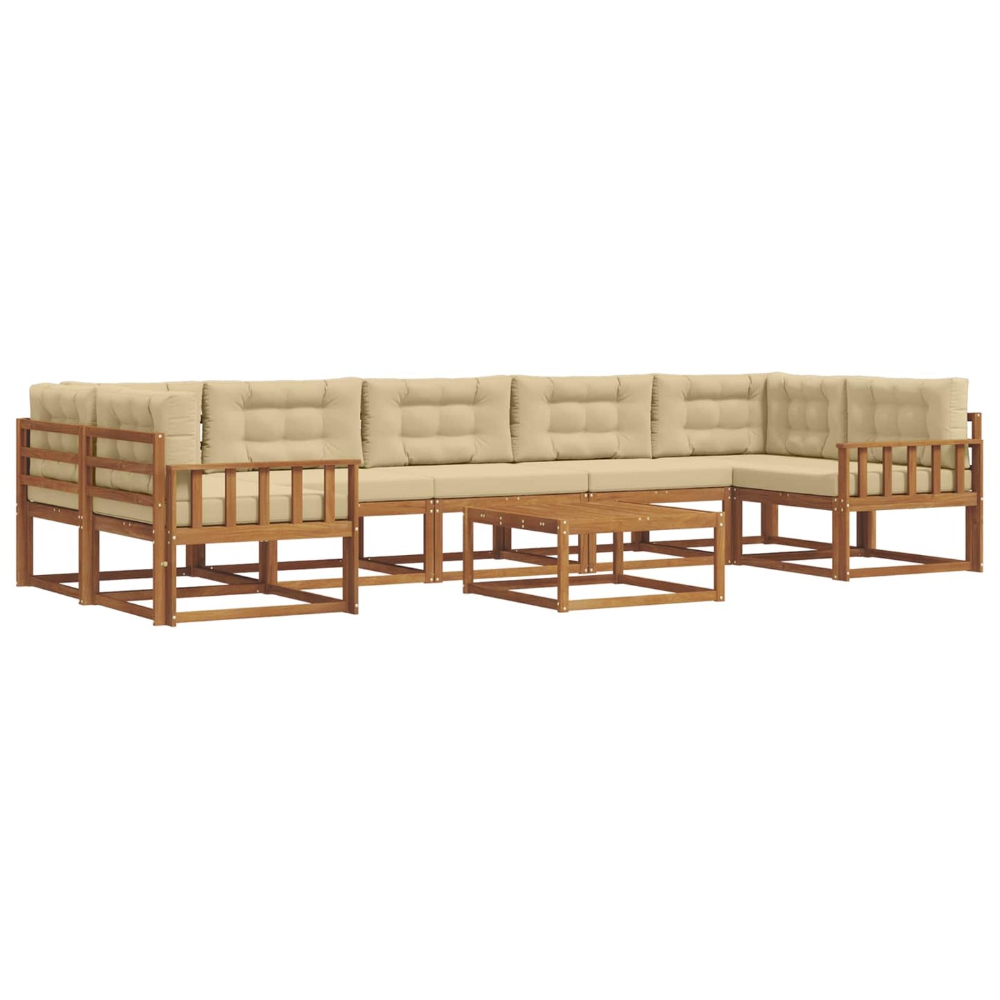 Outdoor-Sofagarnitur mit Kissen 8 pcs Natur und Beige
