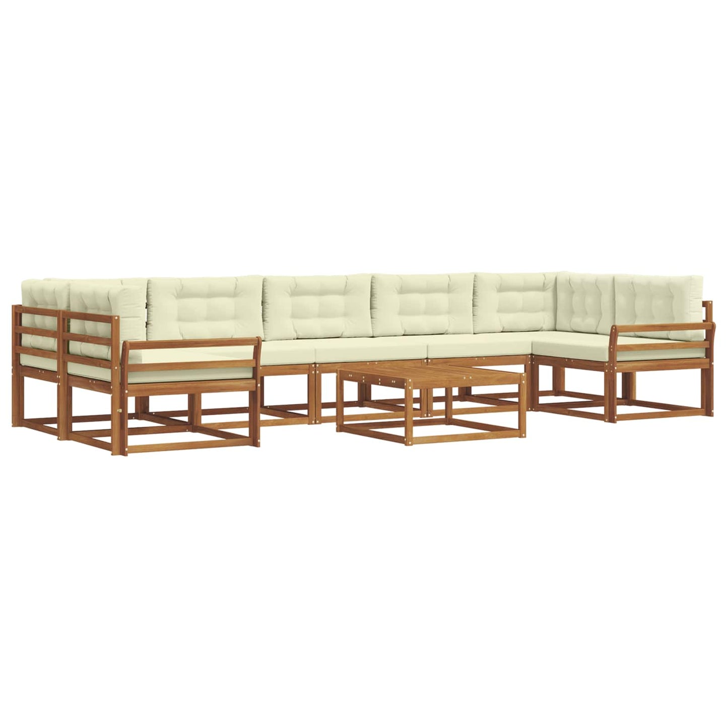 Outdoor-Sofagarnitur mit Kissen 8 pcs Natur und Creme
