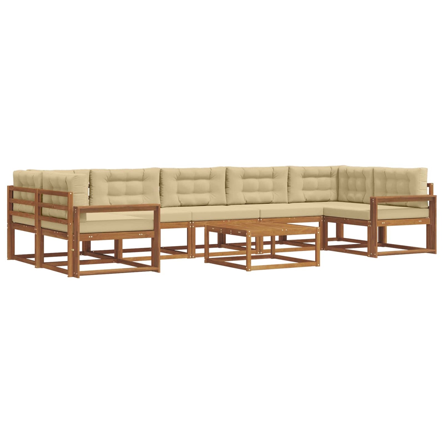 Outdoor-Sofagarnitur mit Kissen 8 pcs Natur und Beige