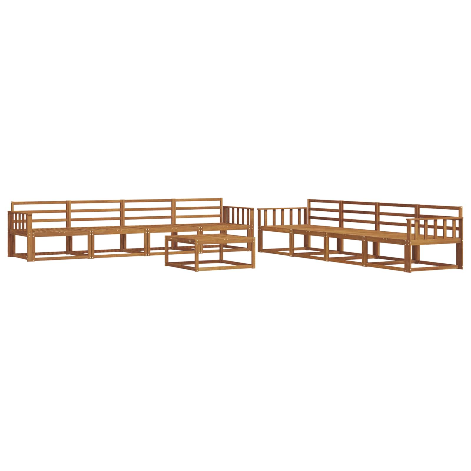 Outdoor-Sofagarnitur 9 pcs Natur Massivholz Akazie