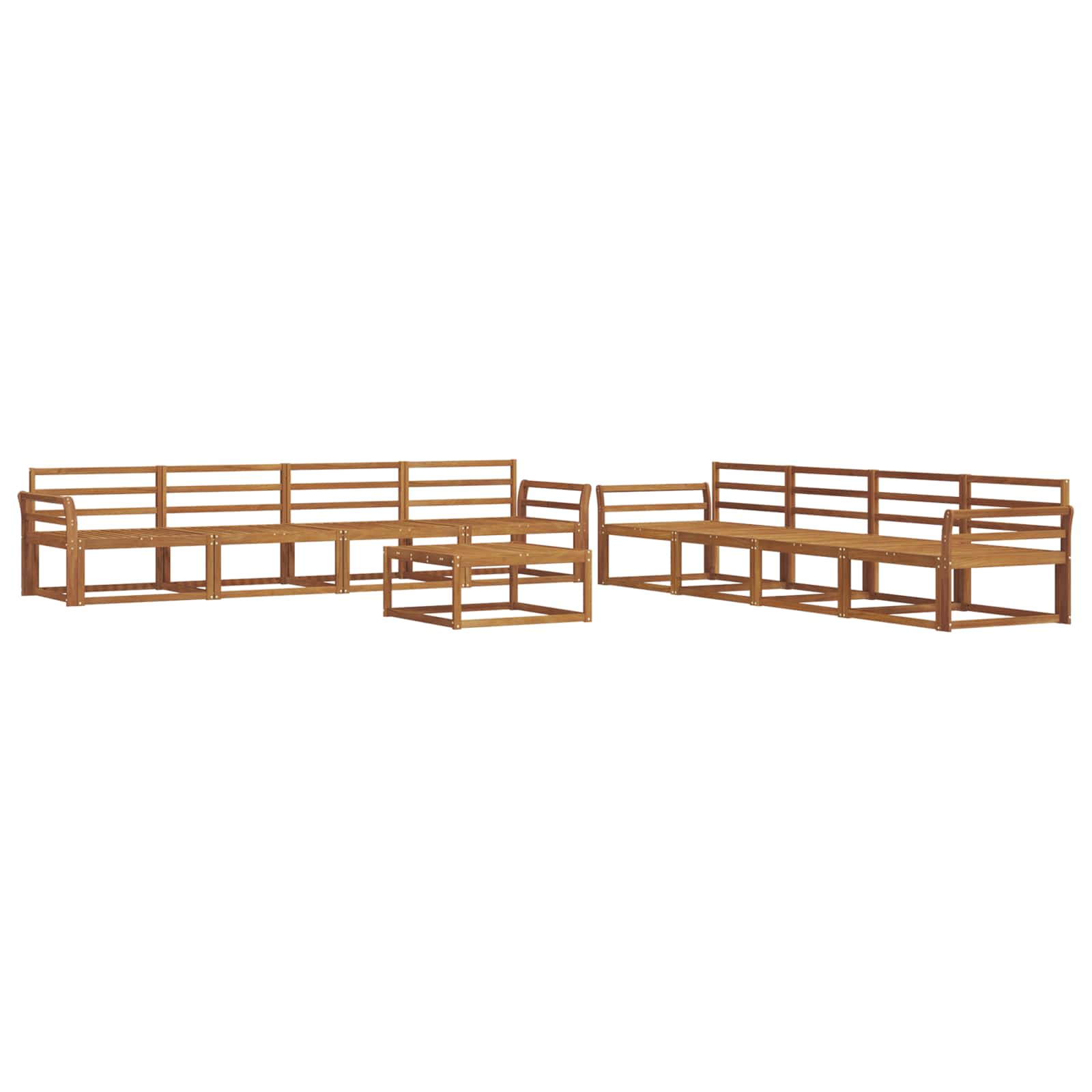 Outdoor-Sofagarnitur 9 pcs Natur Massivholz Akazie