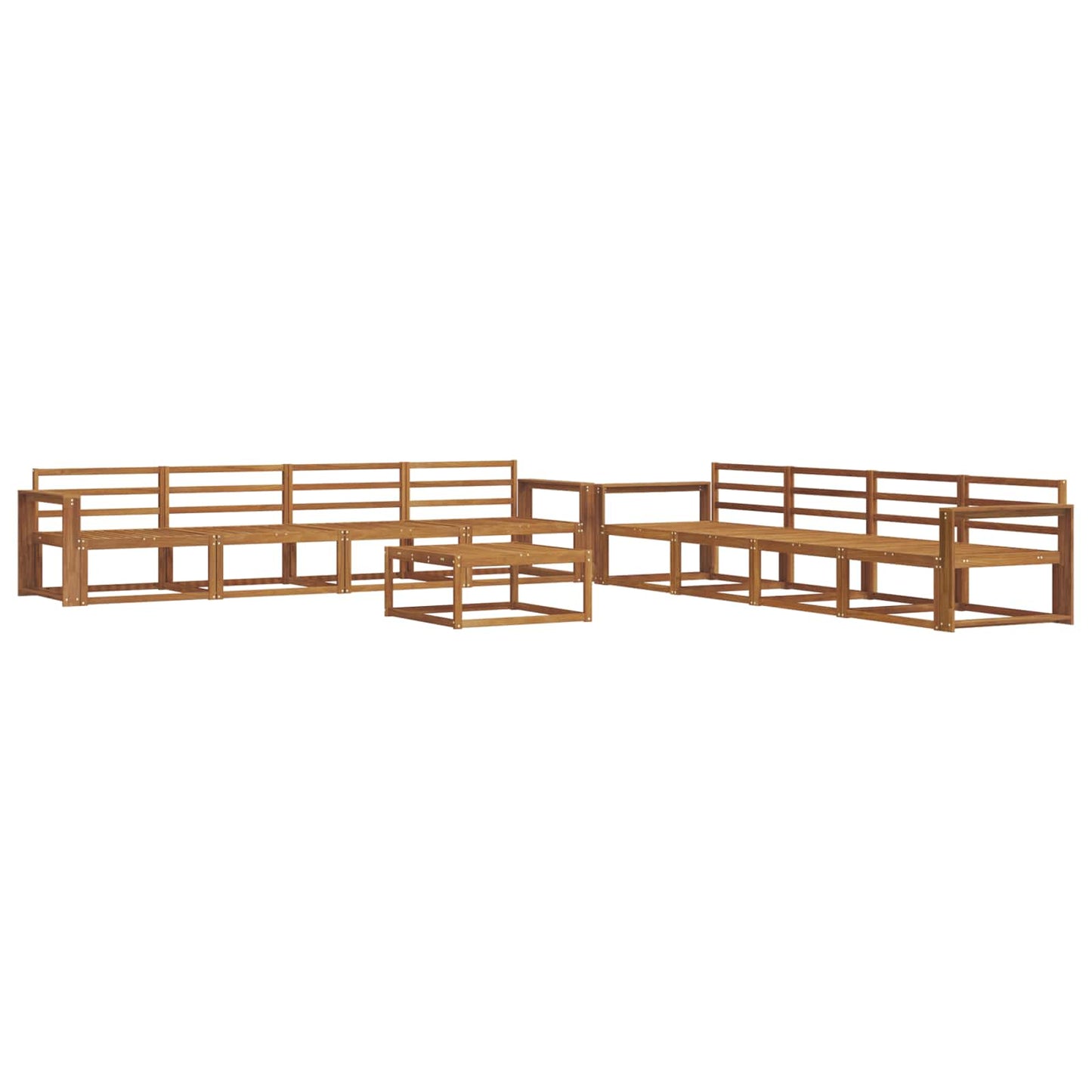 Outdoor-Sofagarnitur 9 pcs Natur Massivholz Akazie