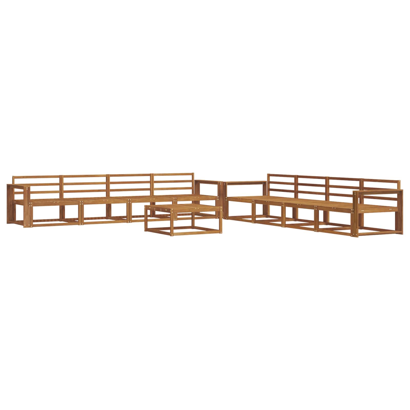 Outdoor-Sofagarnitur 9 pcs Natur Massivholz Akazie