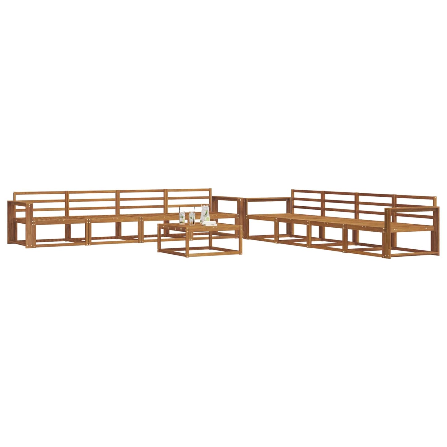 Outdoor-Sofagarnitur 9 pcs Natur Massivholz Akazie