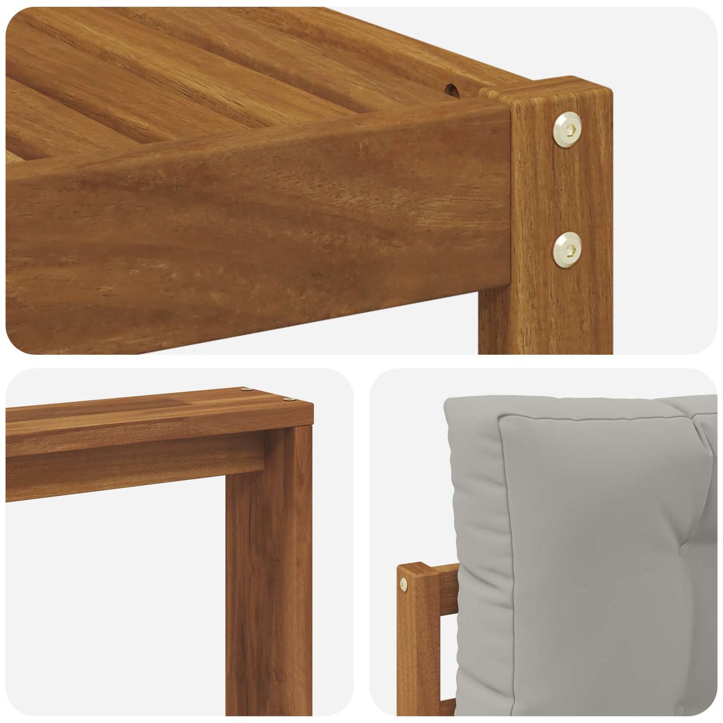 Outdoor-Sofagarnitur mit Kissen 9 pcs Natürlich und Hellgrau