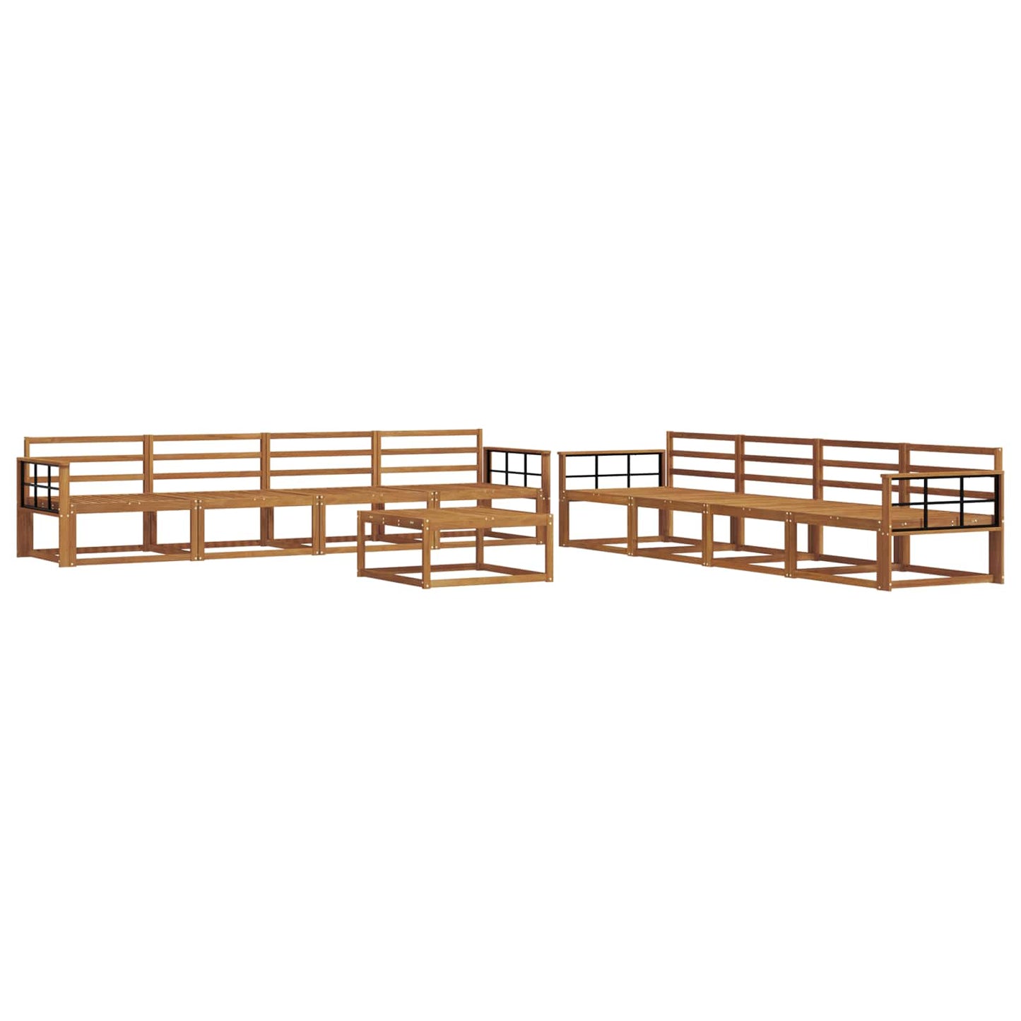 Outdoor-Sofagarnitur 9 pcs Natur Massivholz Akazie