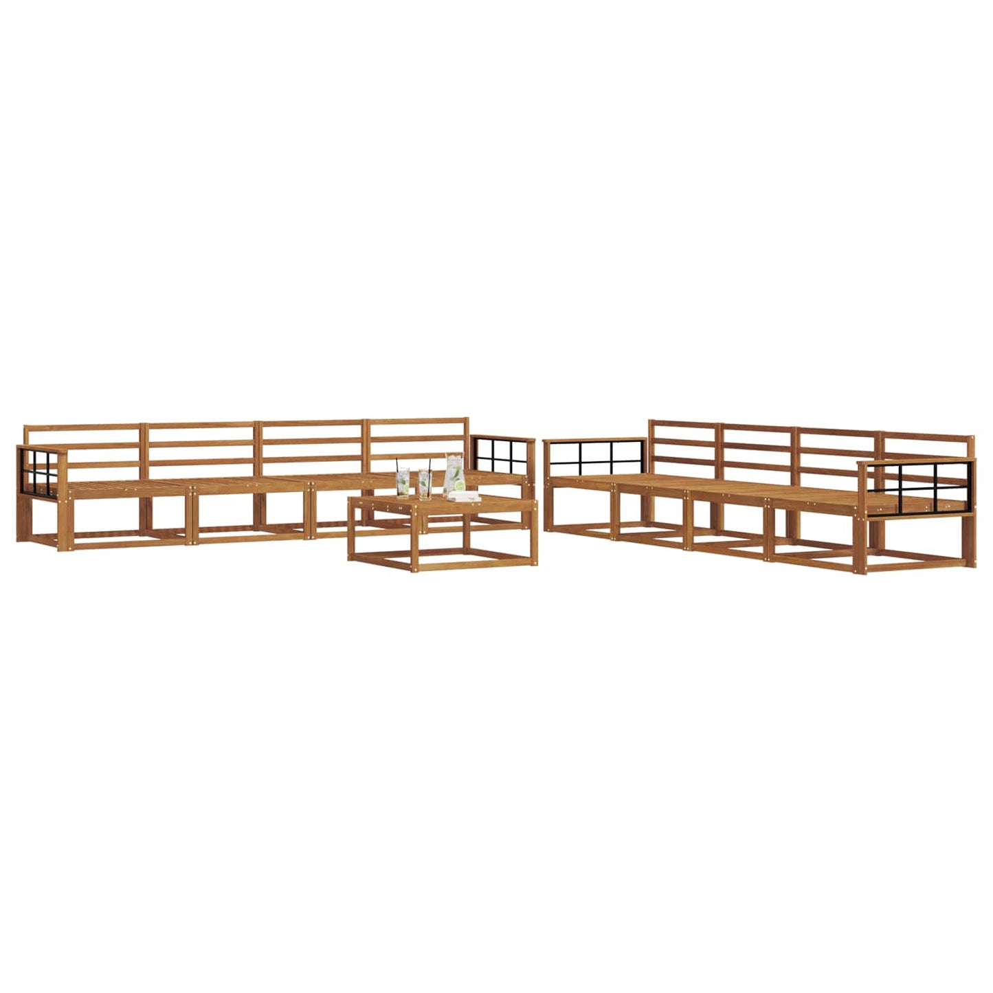 Outdoor-Sofagarnitur 9 pcs Natur Massivholz Akazie