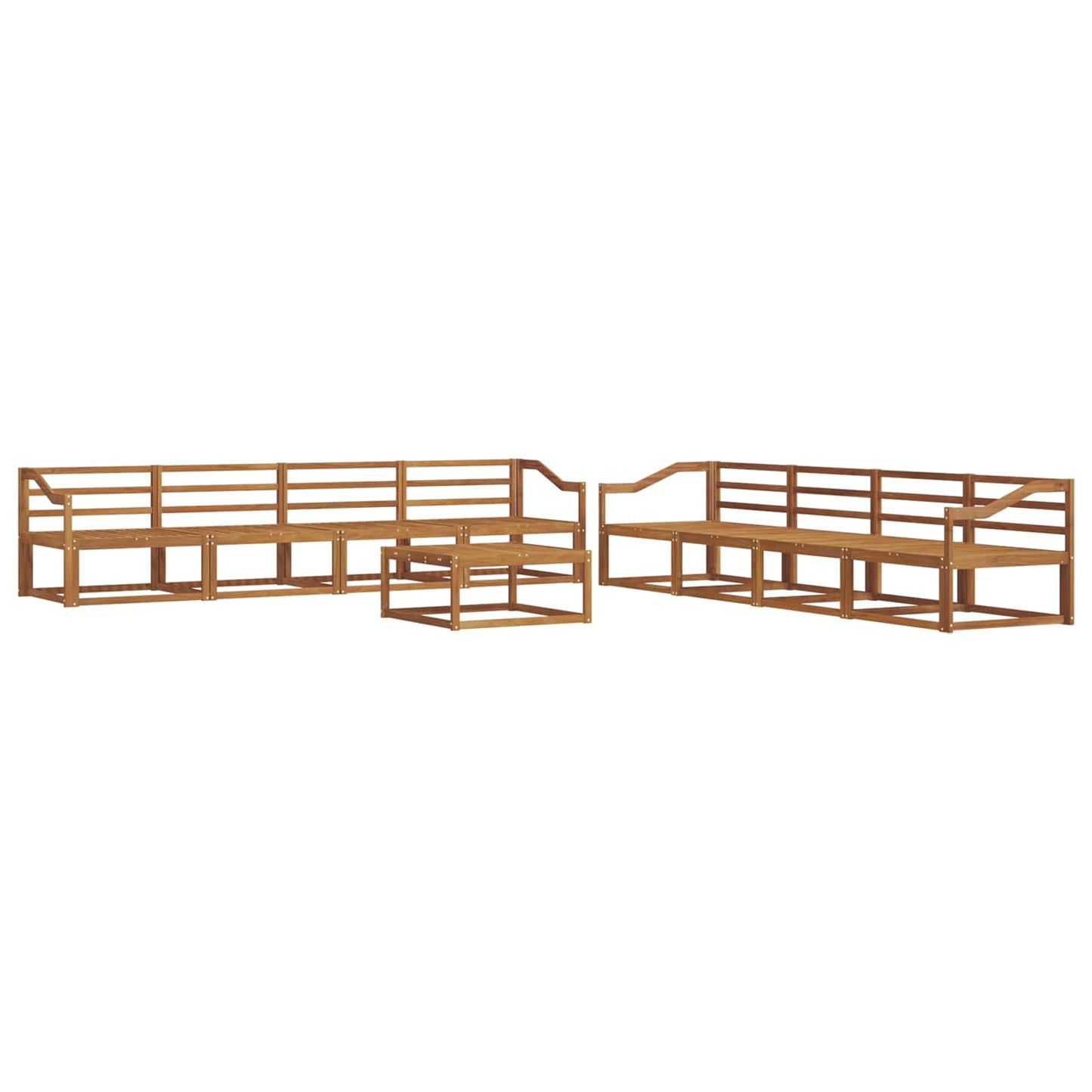Outdoor-Sofagarnitur 9 pcs Natur Massivholz Akazie