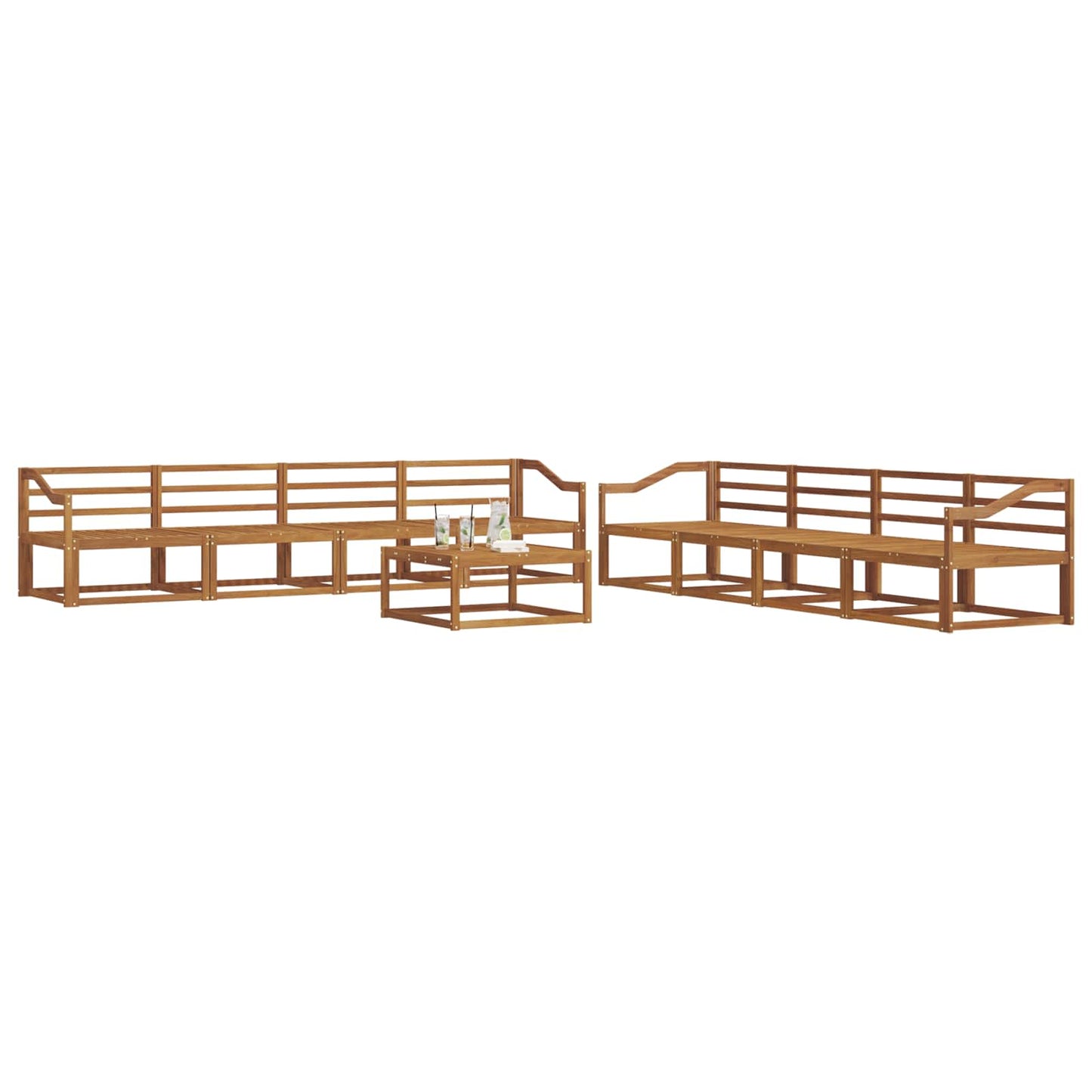 Outdoor-Sofagarnitur 9 pcs Natur Massivholz Akazie