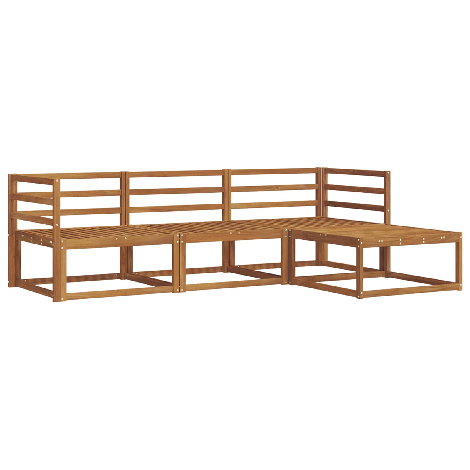 Outdoor-Sofagarnitur 4 stk. Natur Massivholz Akazie