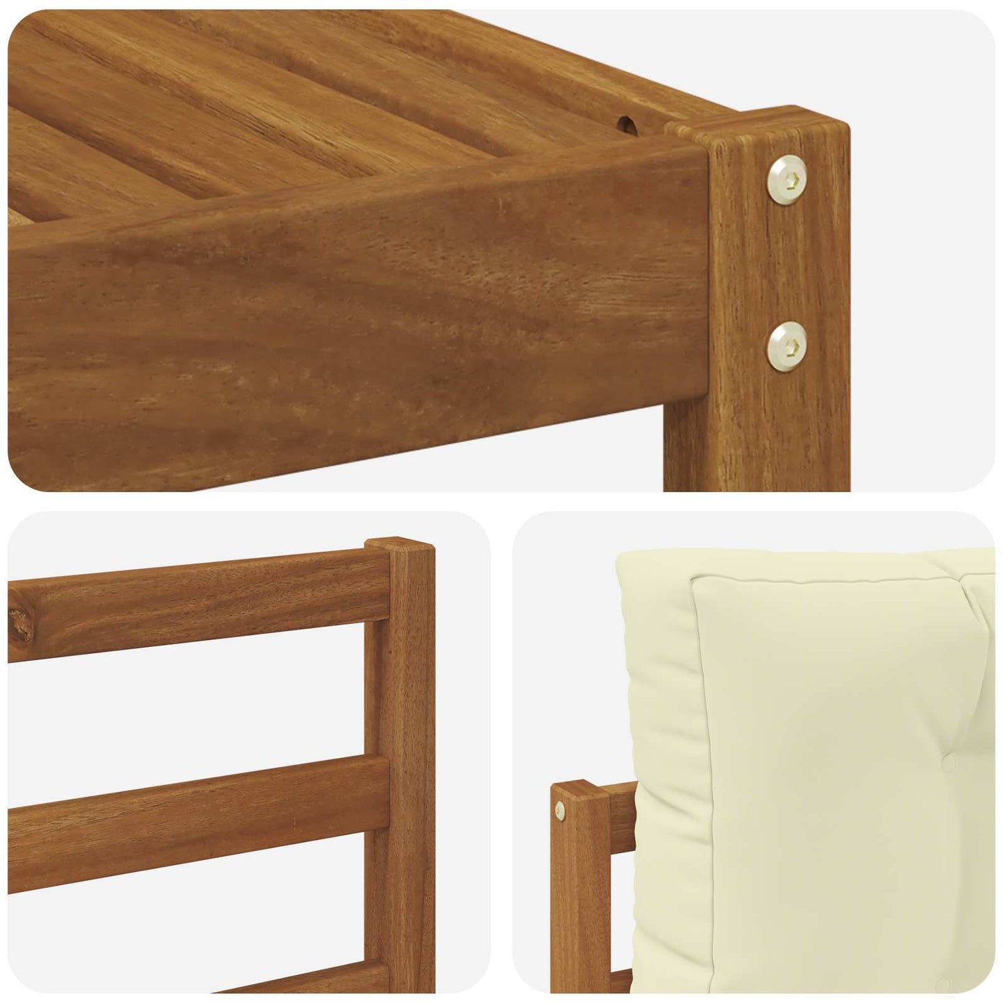 Outdoor-Sofagarnitur 4 stk. Natur und Creme