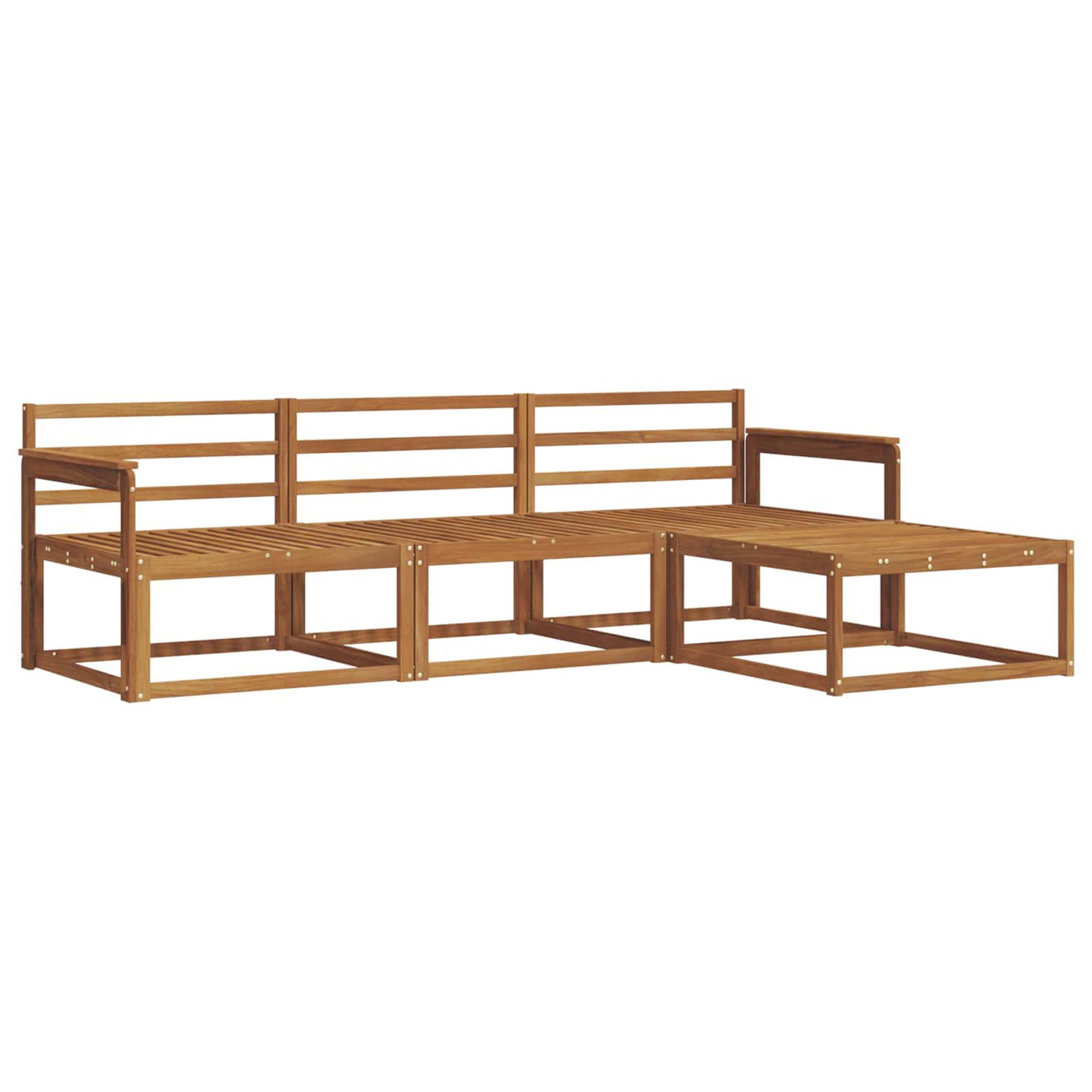 Outdoor-Sofagarnitur 4 stk. Natur Massivholz Akazie