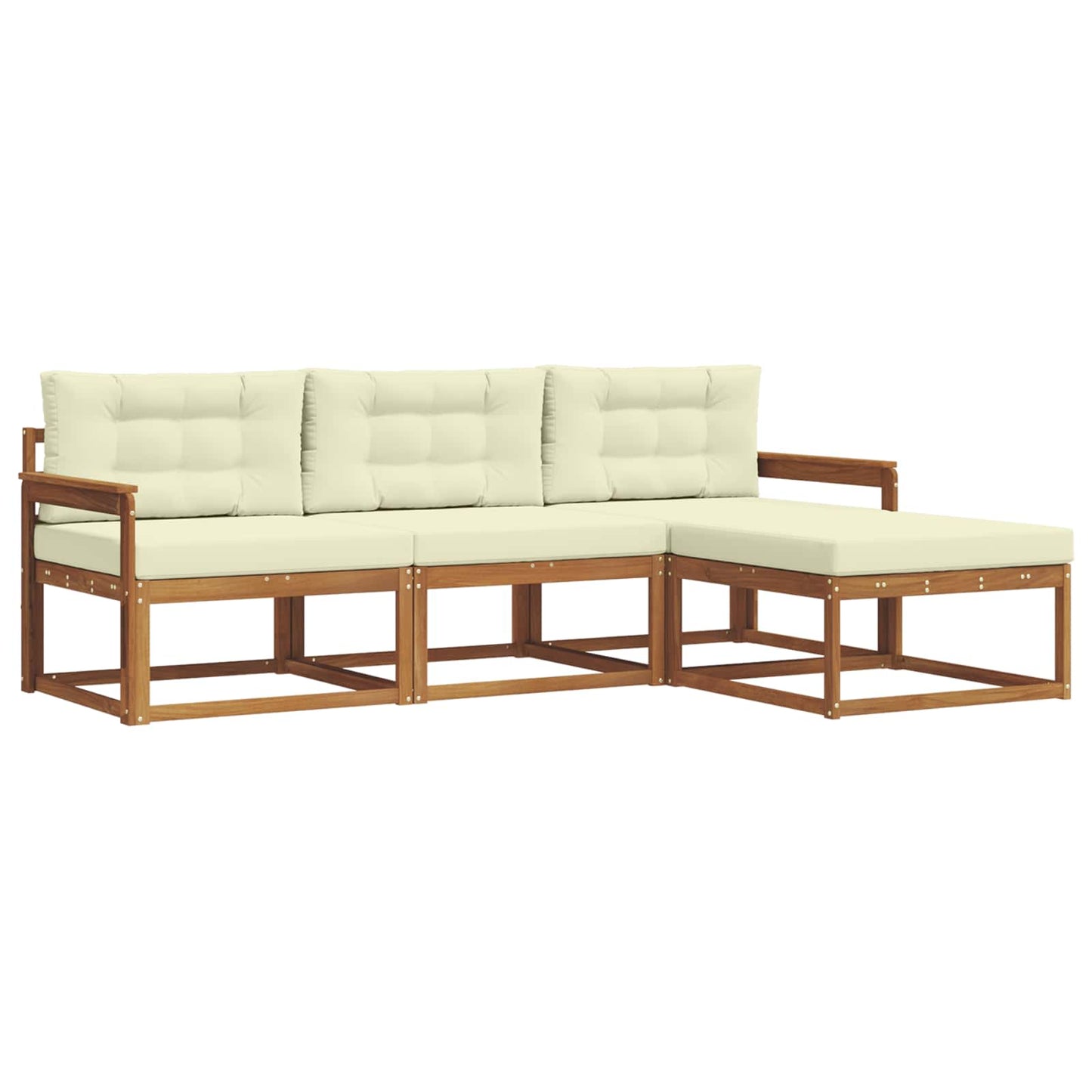 Outdoor-Sofagarnitur 4 stk. Natur und Creme