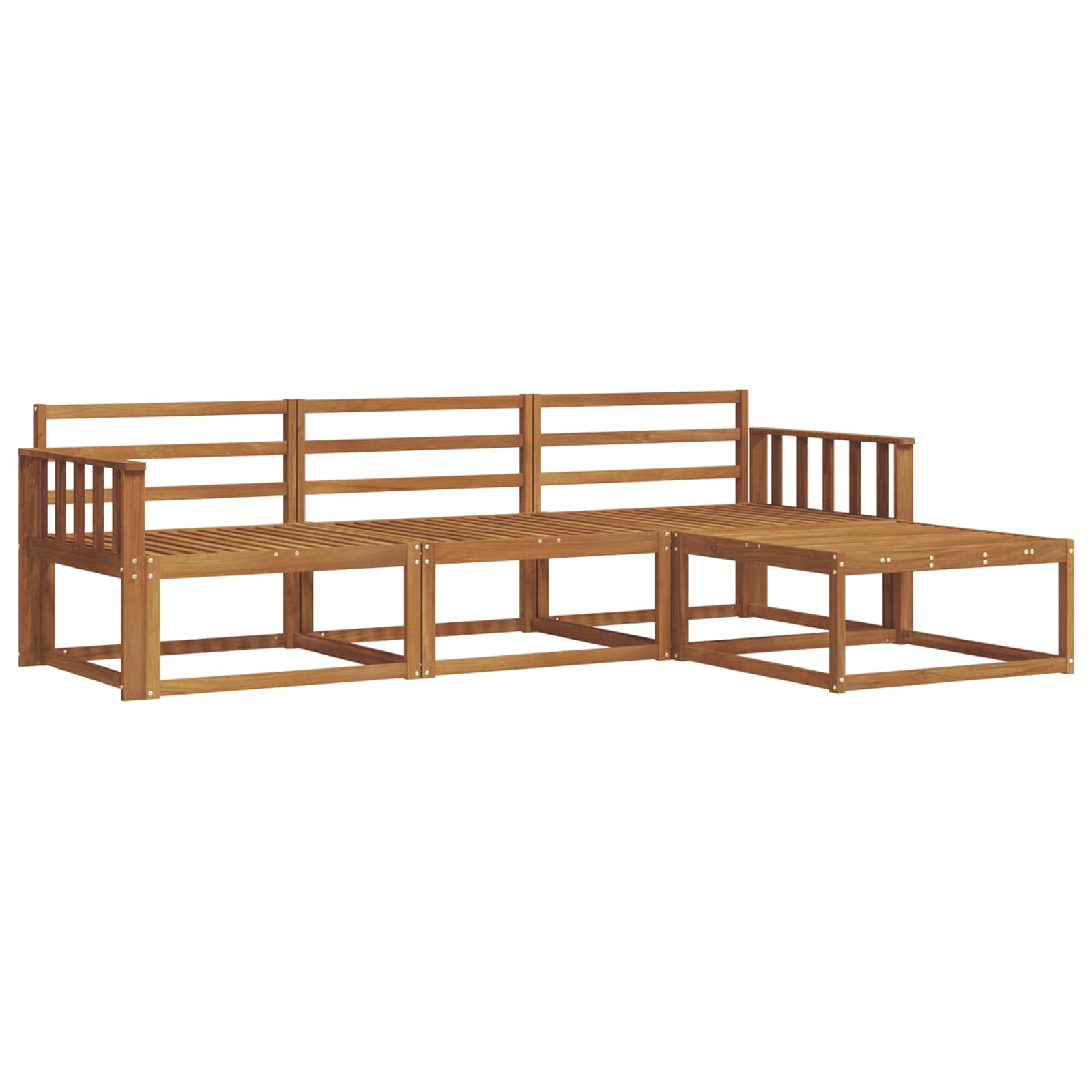 Outdoor-Sofagarnitur 4 stk. Natur Massivholz Akazie