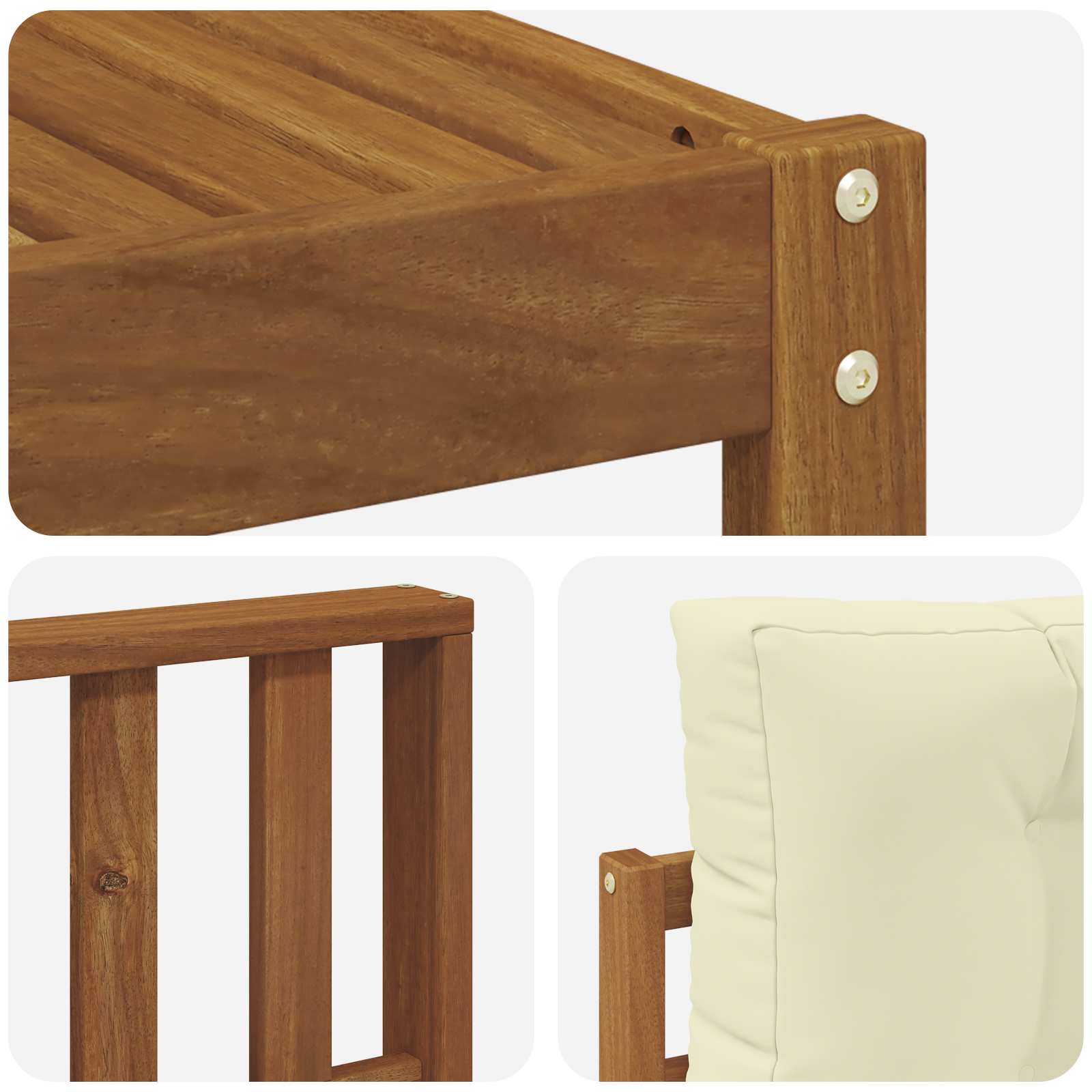 Outdoor-Sofagarnitur 4 stk. Natur und Creme