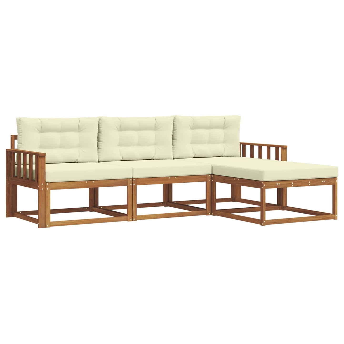 Outdoor-Sofagarnitur 4 stk. Natur und Creme