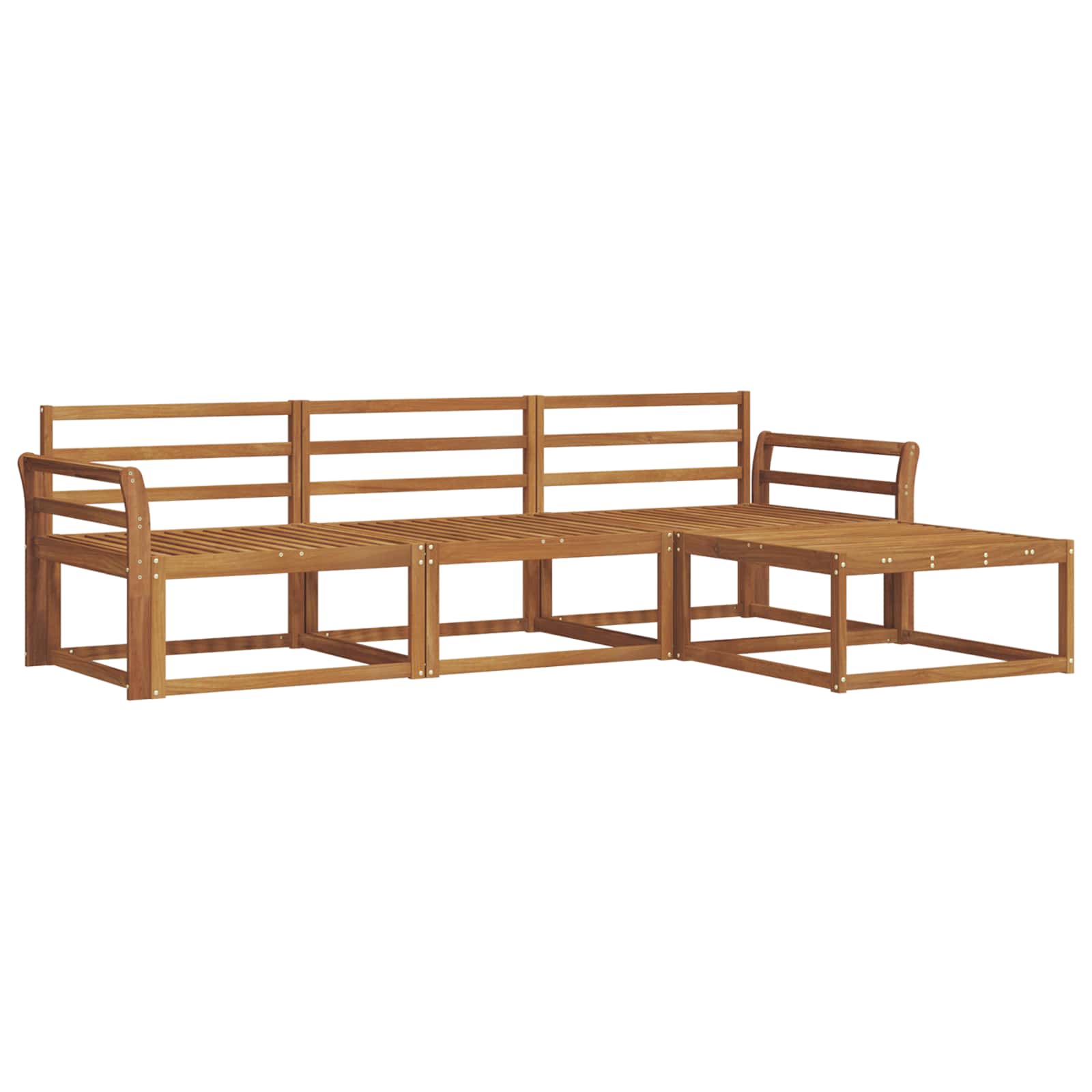 Outdoor-Sofagarnitur 4 stk. Natur Massivholz Akazie