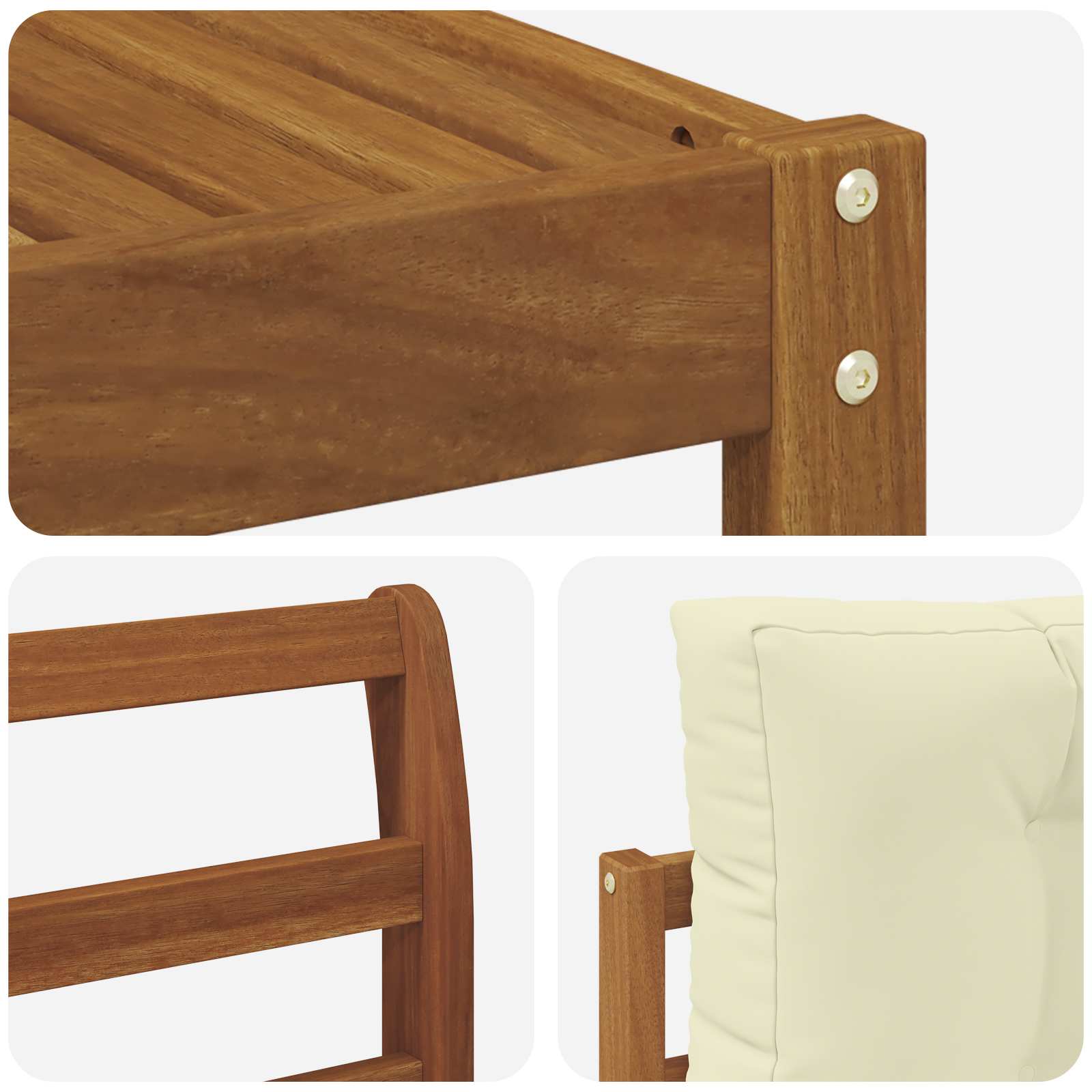 Outdoor-Sofagarnitur 4 stk. Natur und Creme