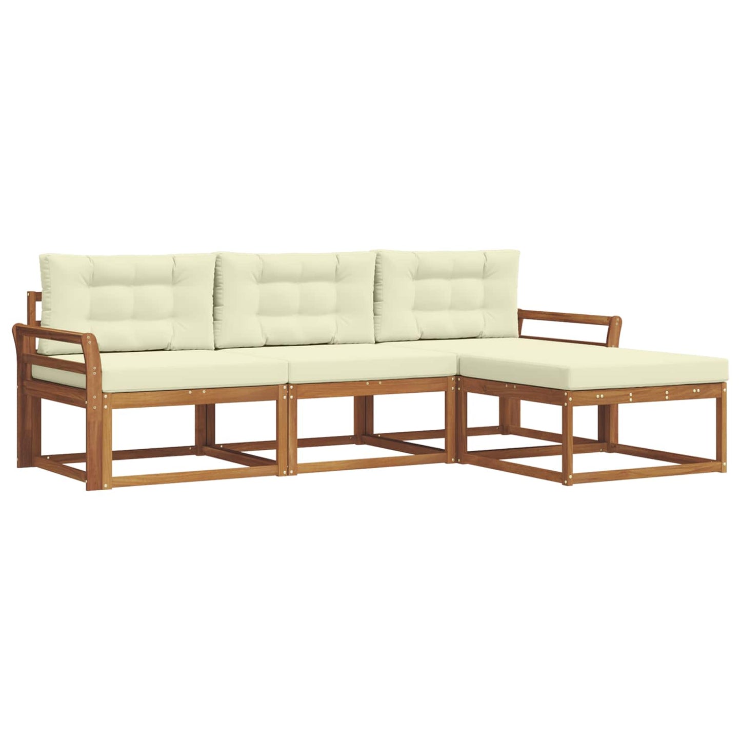 Outdoor-Sofagarnitur 4 stk. Natur und Creme