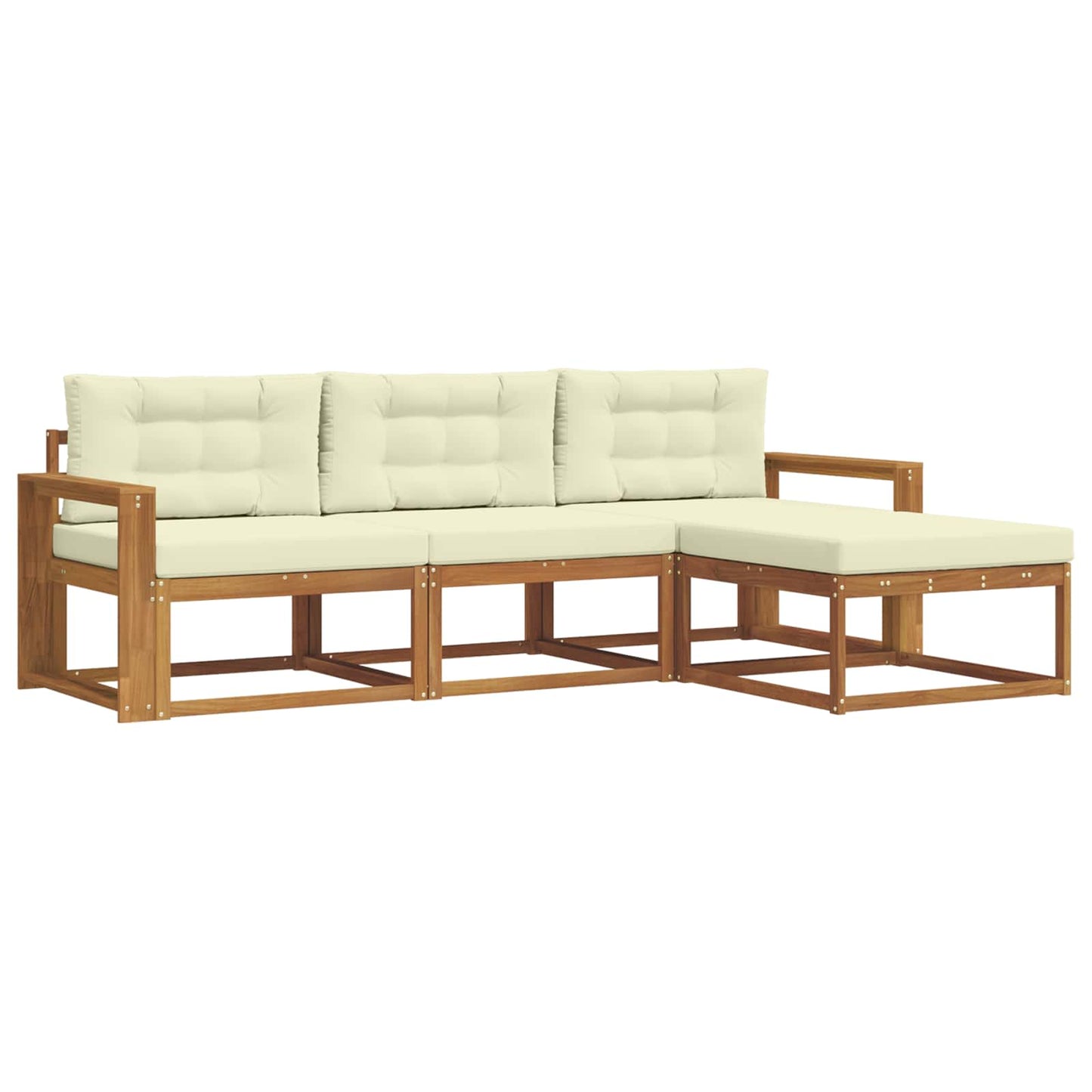 Outdoor-Sofagarnitur 4 stk. Natur und Creme