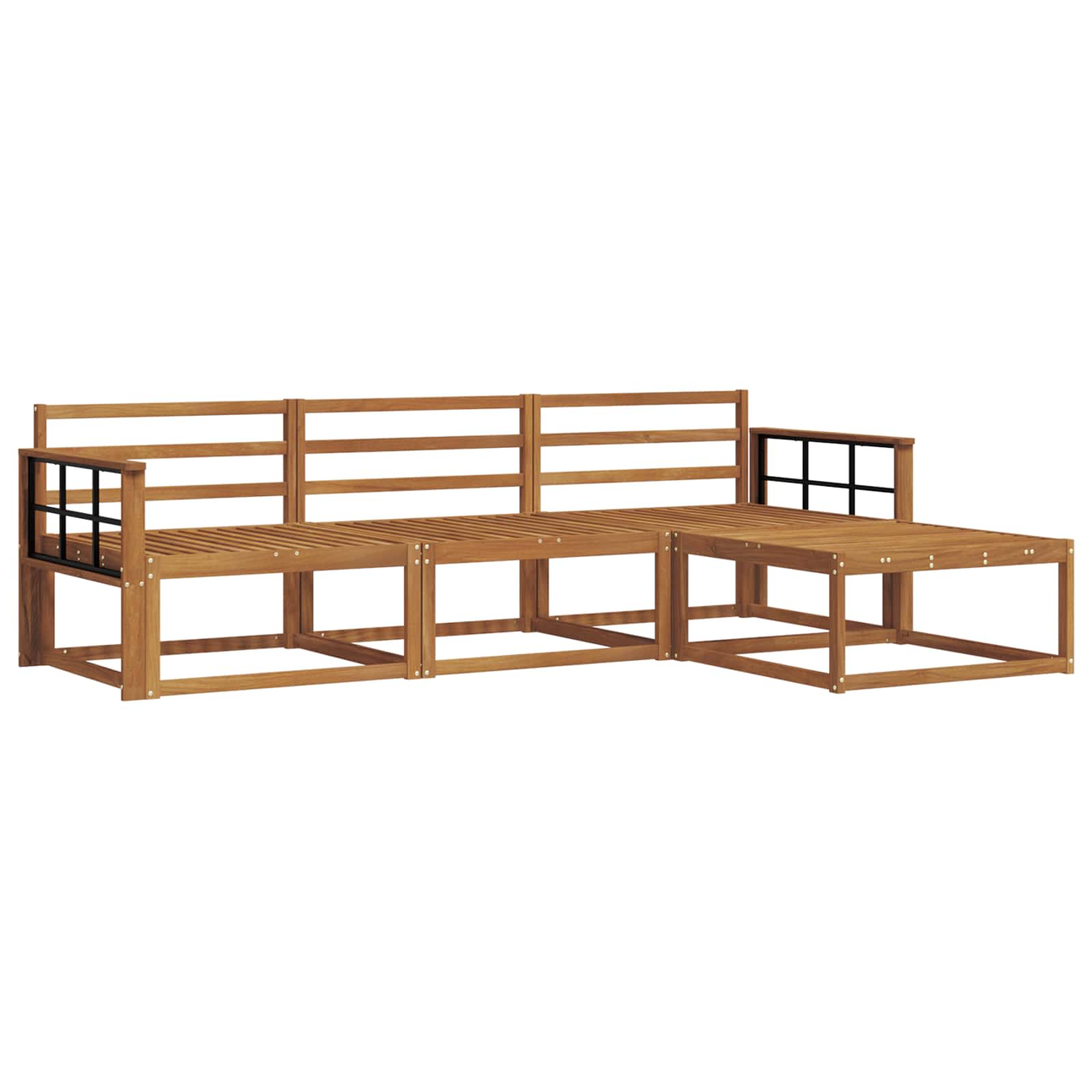 Outdoor-Sofagarnitur 4 pcs Natur Massivholz Akazie