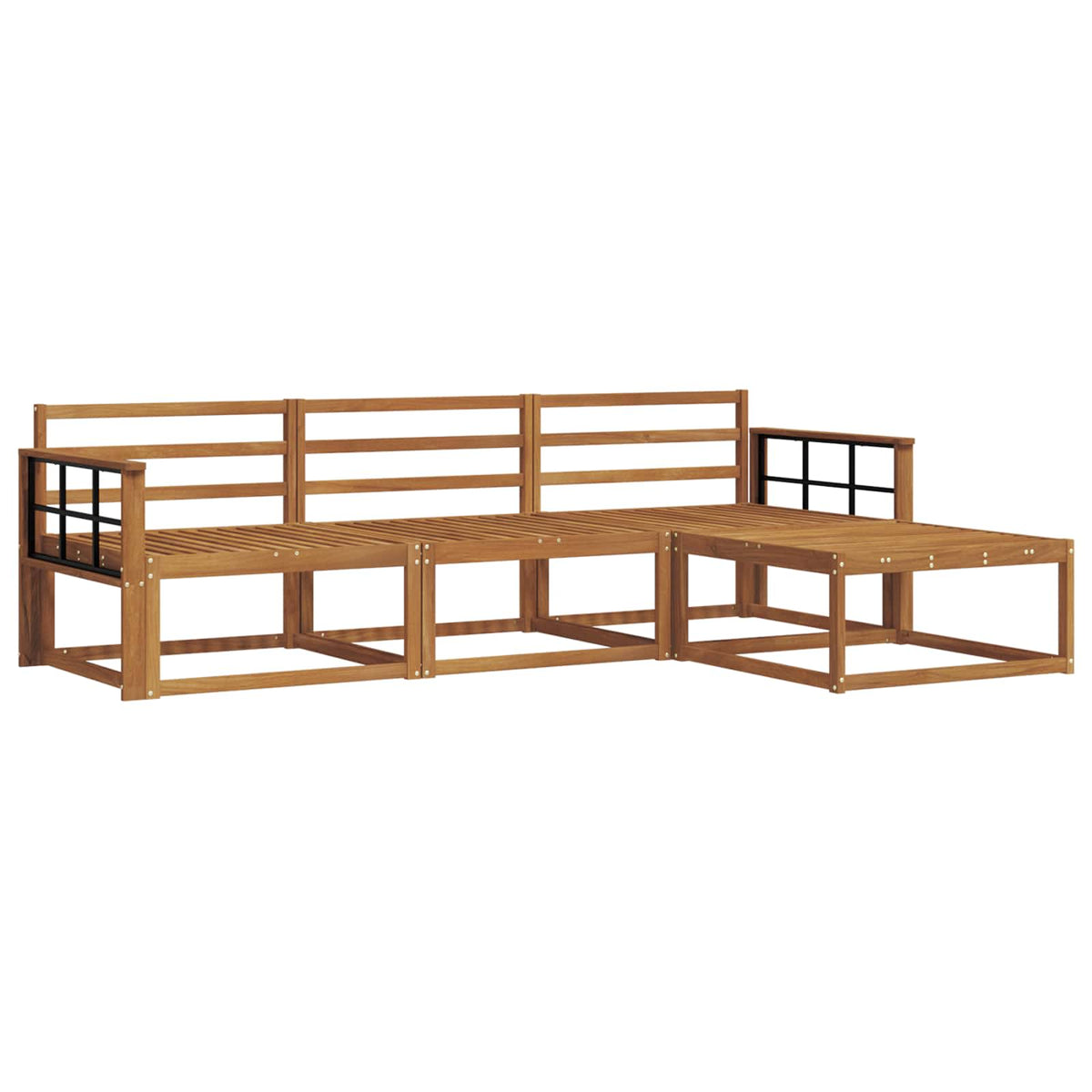 Outdoor-Sofagarnitur 4 stk. Natur Massivholz Akazie