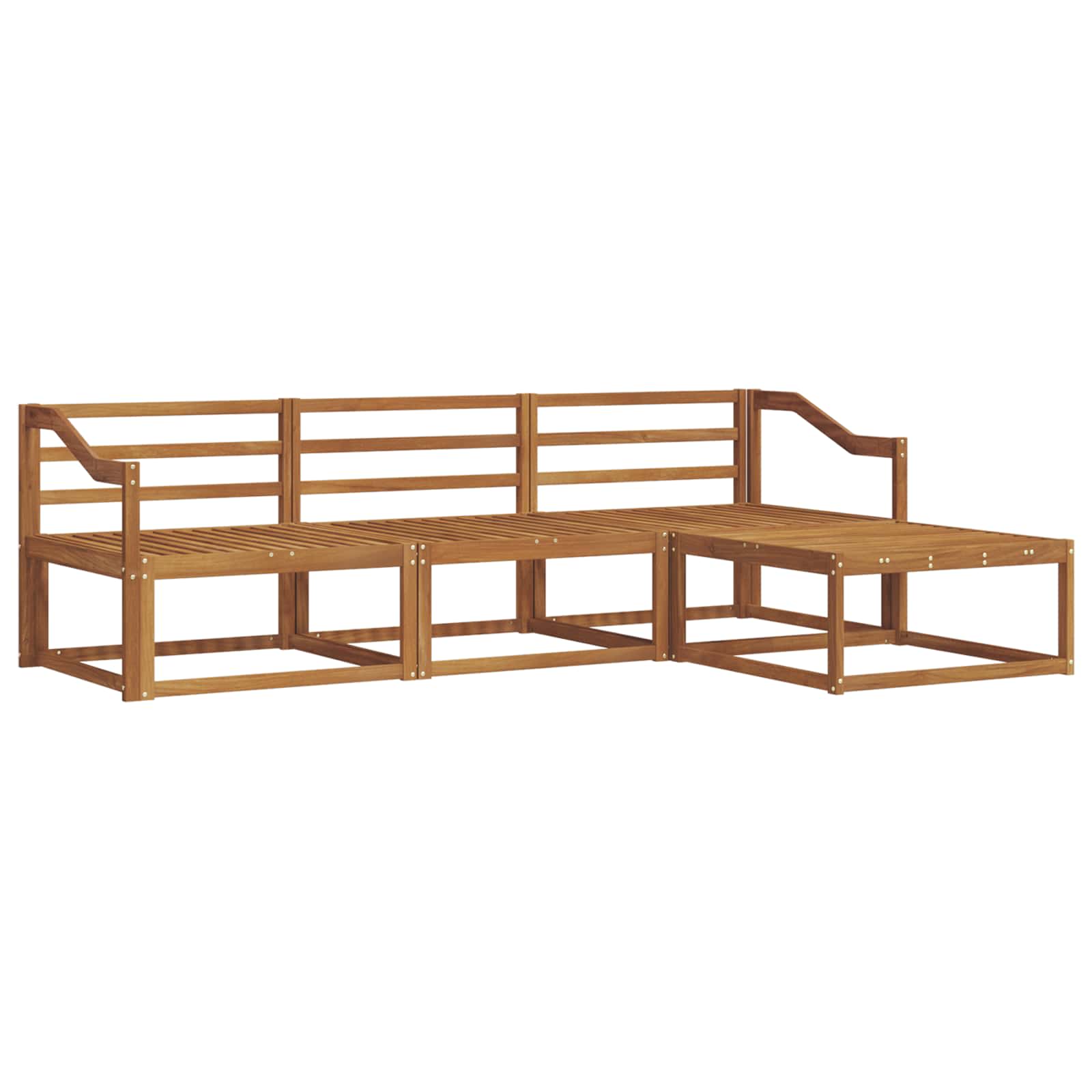 Outdoor-Sofagarnitur 4 stk. Natur Massivholz Akazie