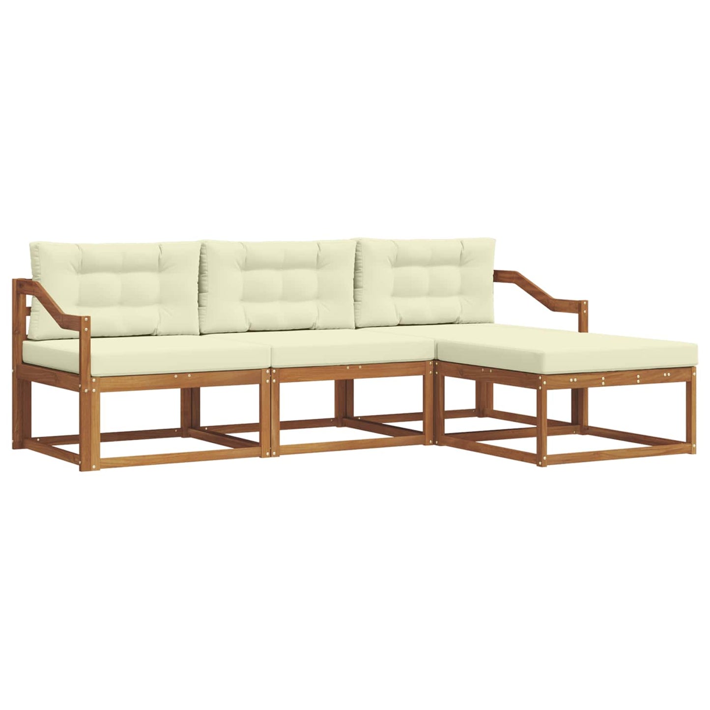 Outdoor-Sofagarnitur 4 stk. Natur und Creme