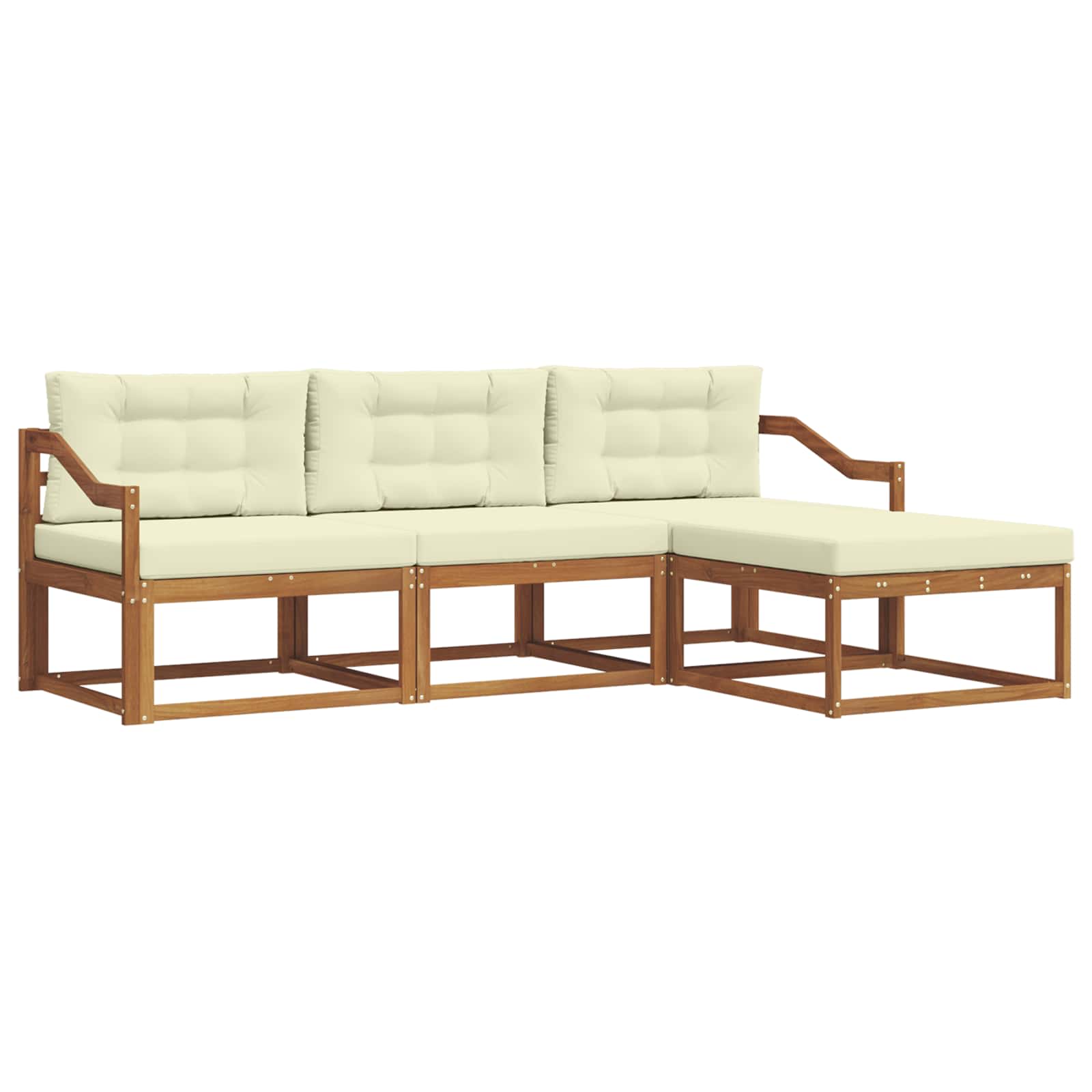 Outdoor-Sofagarnitur 4 stk. Natur und Creme
